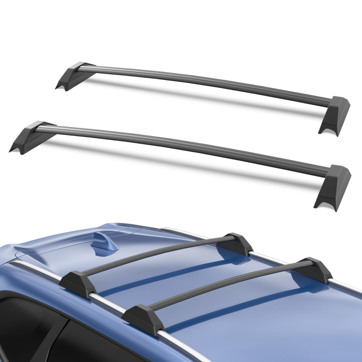 KUIPERAUTO 165lbs Aluminum Roof Rack Cross Bars Compatible for 2002 2003 2004 2005 2006 Honda CRV CR-V Rooftop Luggage Carrier R