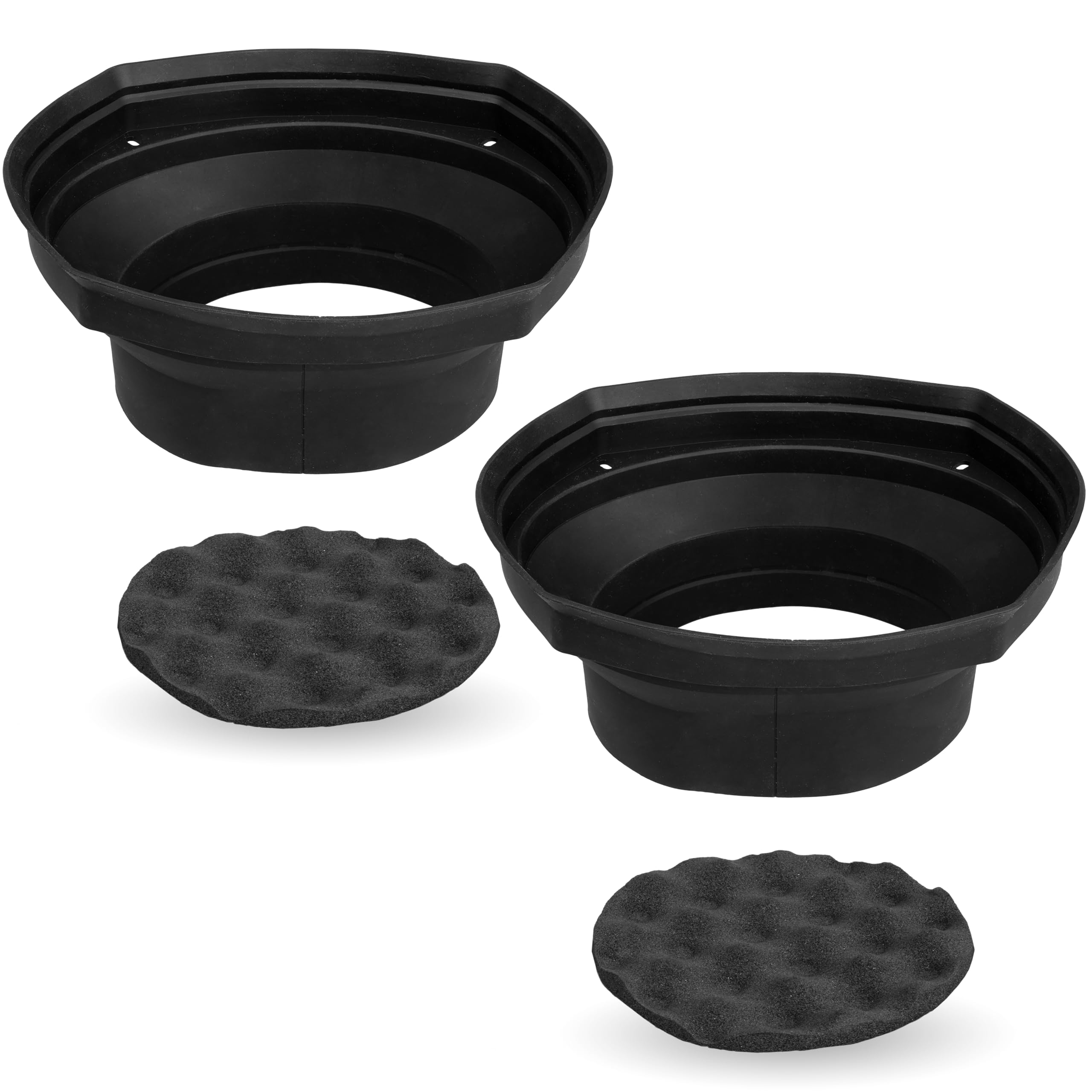 Nvx Xbaf69 2 Piece Universal 6X9    Silicone Rubber Speaker Baffles With Self Adhesive Foam Base Pad