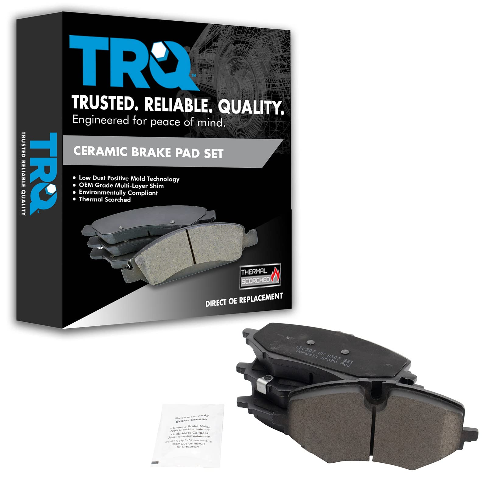 TRQ Front Brake Pads Ceramic Compatible with 2020-2021 Buick Encore GX 2021 Chevrolet Trailblazer