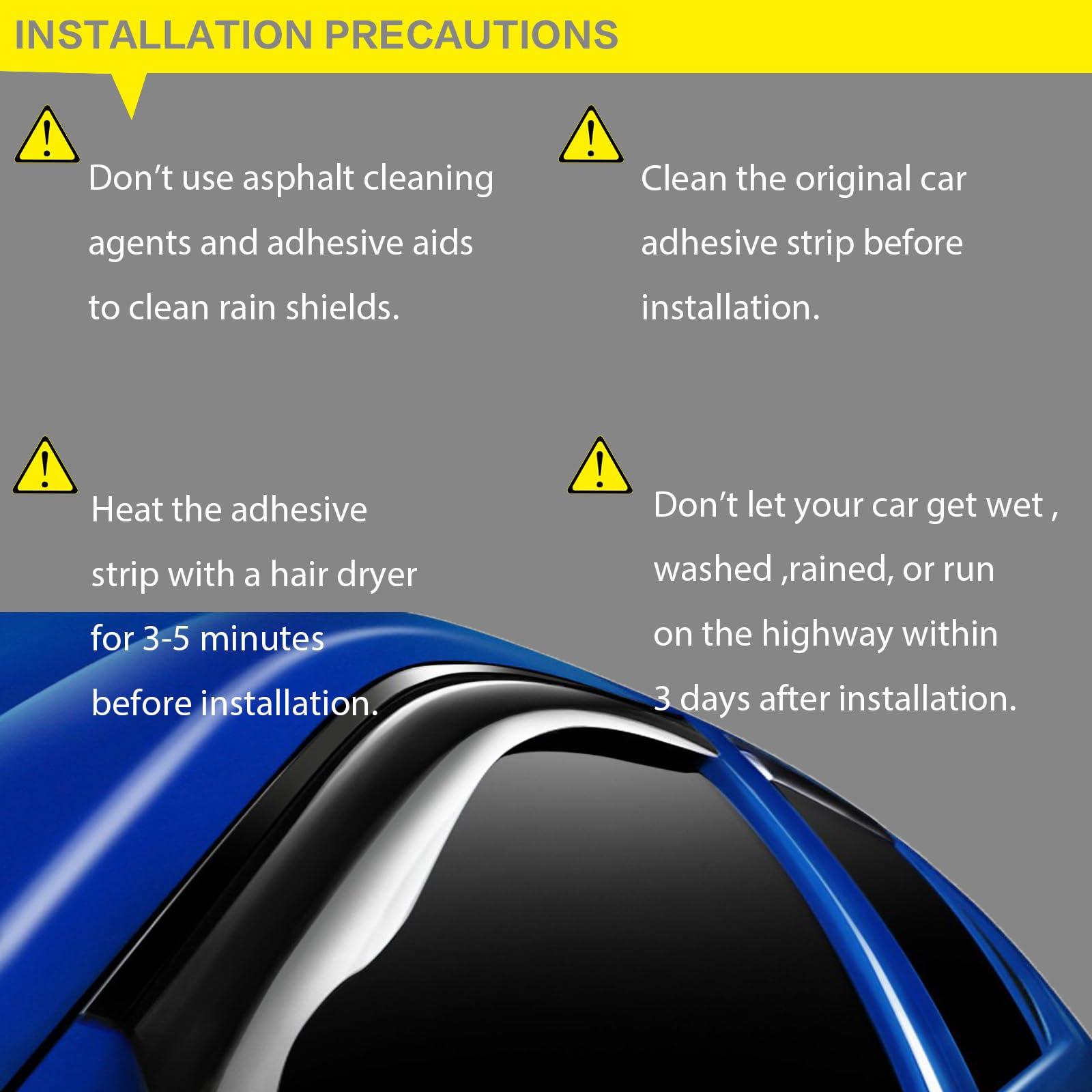 Cxdar Window Rain Guards For 2009-2018 Dodge Ram 1500 Quad Cab, Out-Channel Vent Visors Shades Wind Deflectors For 09-18 Ram 150