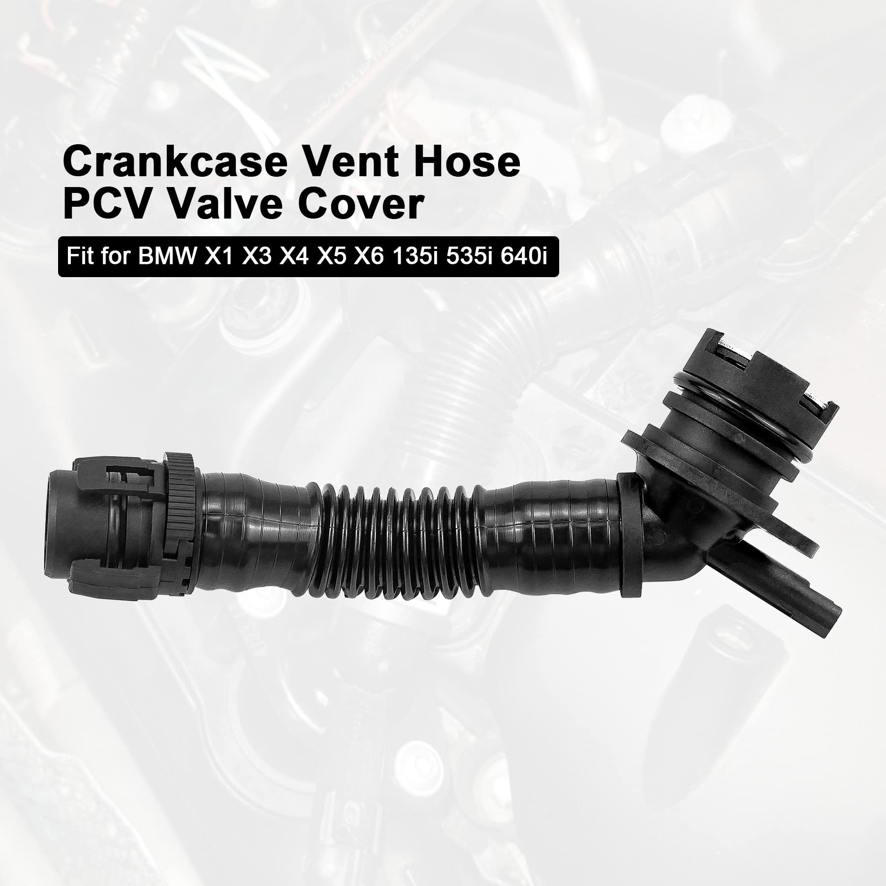 11127584128, Crankcase Vent Hose From Valve Cover For Bmw X1 X3 X4 X5 X6 135I 535I 640I