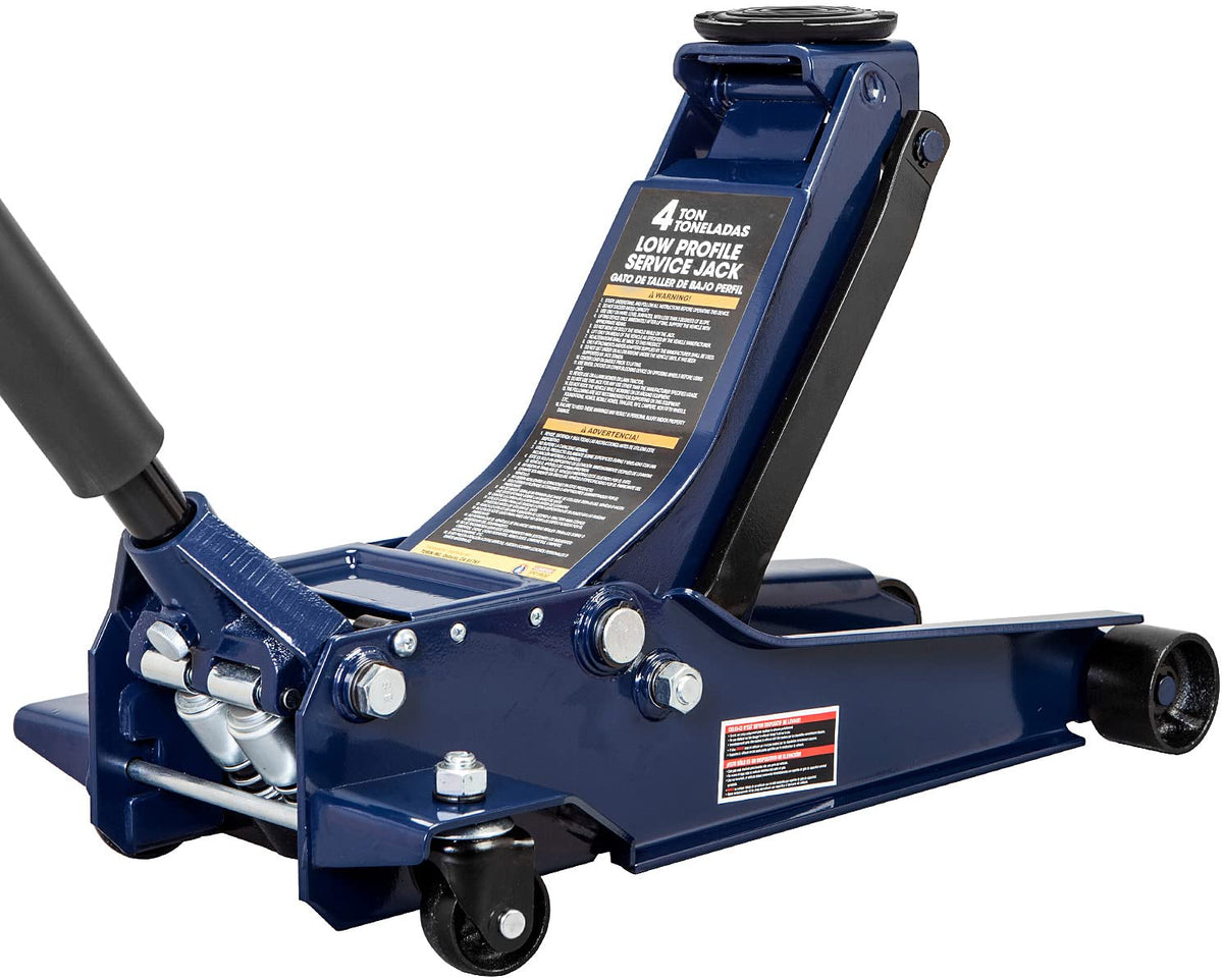 Wolf Hydraulic Low Profile Service/Floor Jack With Dual Piston Quick Lift Pump, 4 Ton (8,000 Lb) Capacity, Blue (Wft84007U)