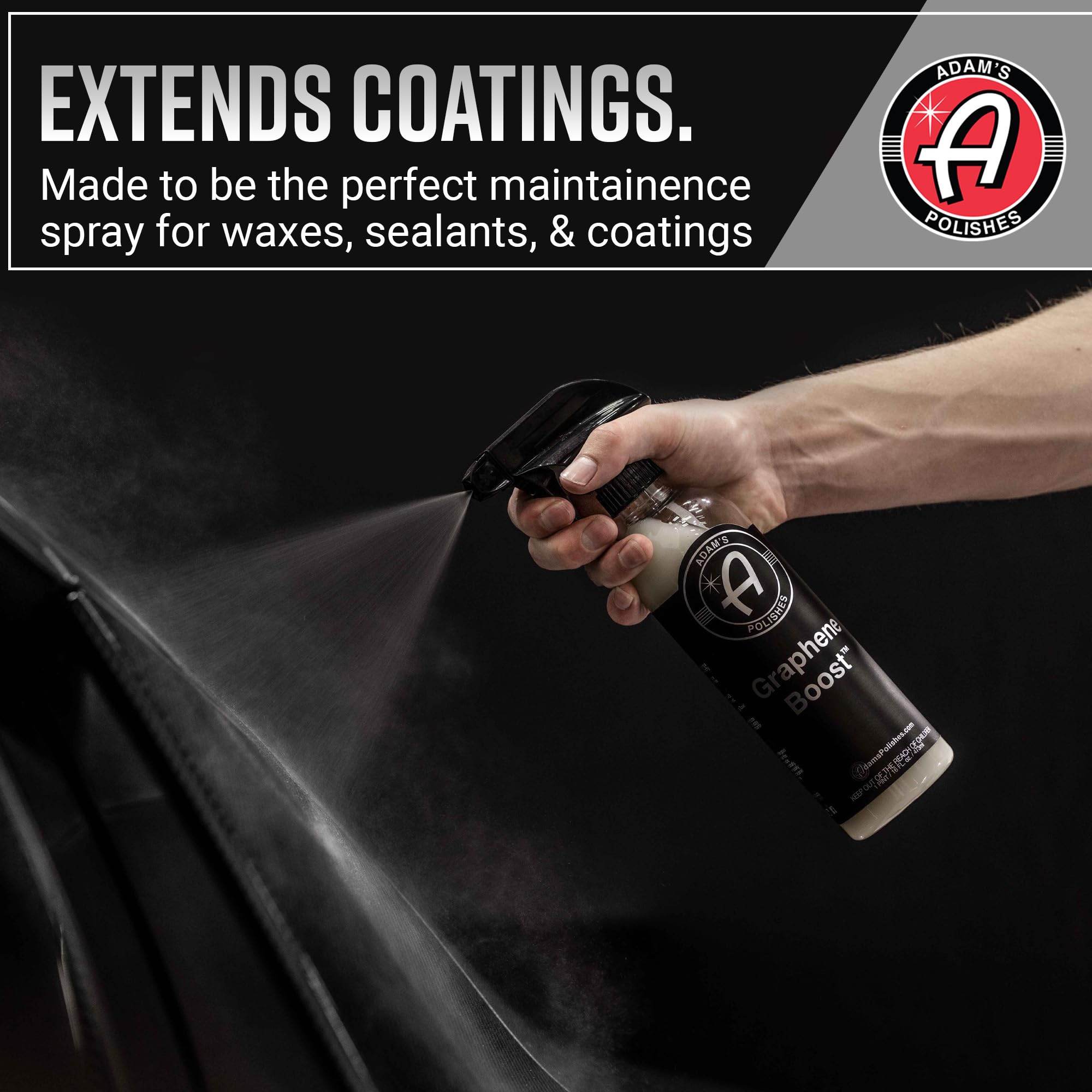 Adam's Polishes Graphene Boost Ceramic Coating Spray - 16 Fl Oz, Extends Top Coat Life, Easy Maintenance for Car, Boat, RV, Motorcycle