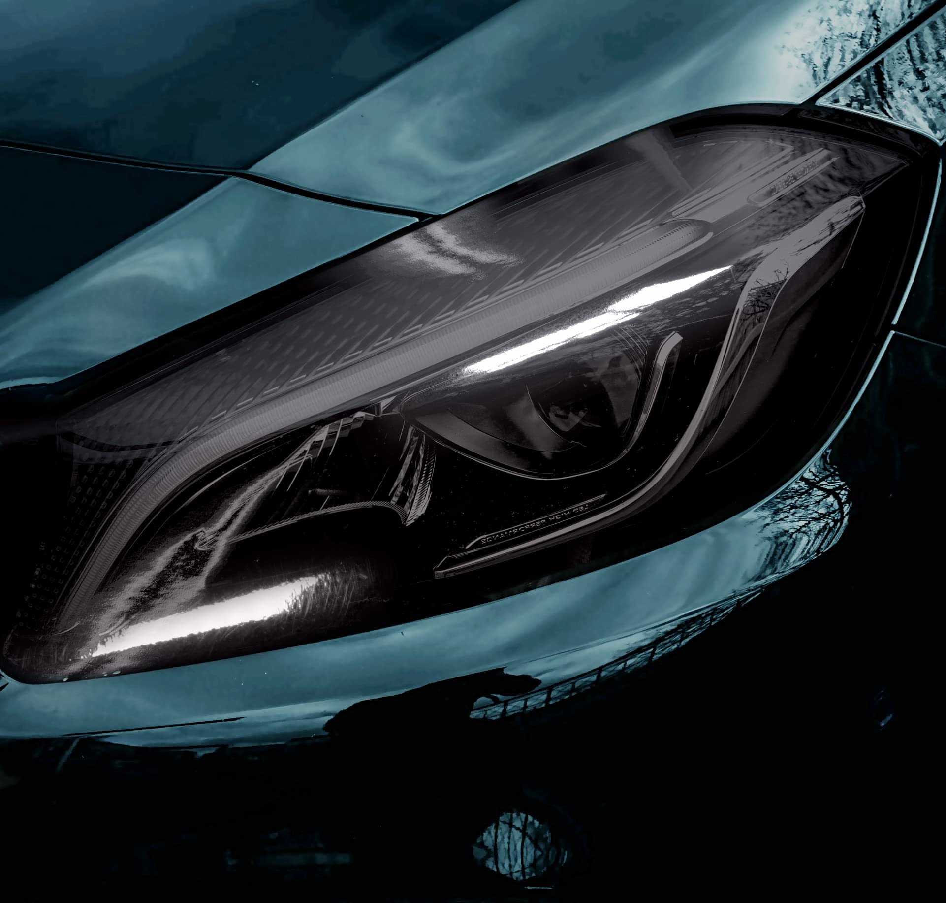 Vvivid Smoke Black Adhesive Headlight Wrap Tinting Vinyl Roll (17.9'' X 48'' 2-Roll Pack)