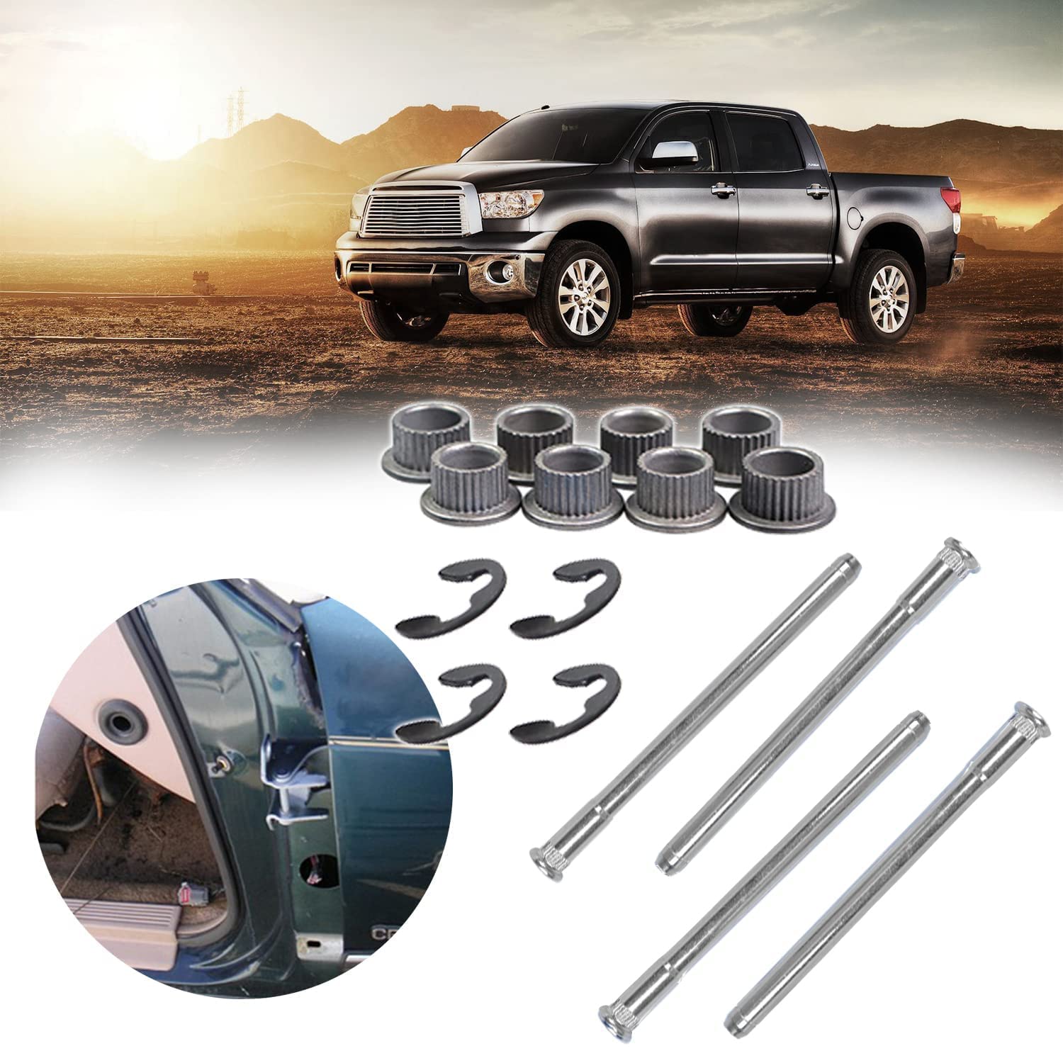 Door Hinge Pin And Bushing Repair Kit Compatible With Chevy Gmc 1500 2500 3500 C1500 C2500 C3500 K1500 K2500 K2500 Tahoe Suburban Replace 15685040 15562609 Driver Side Door Hinge Repair Set