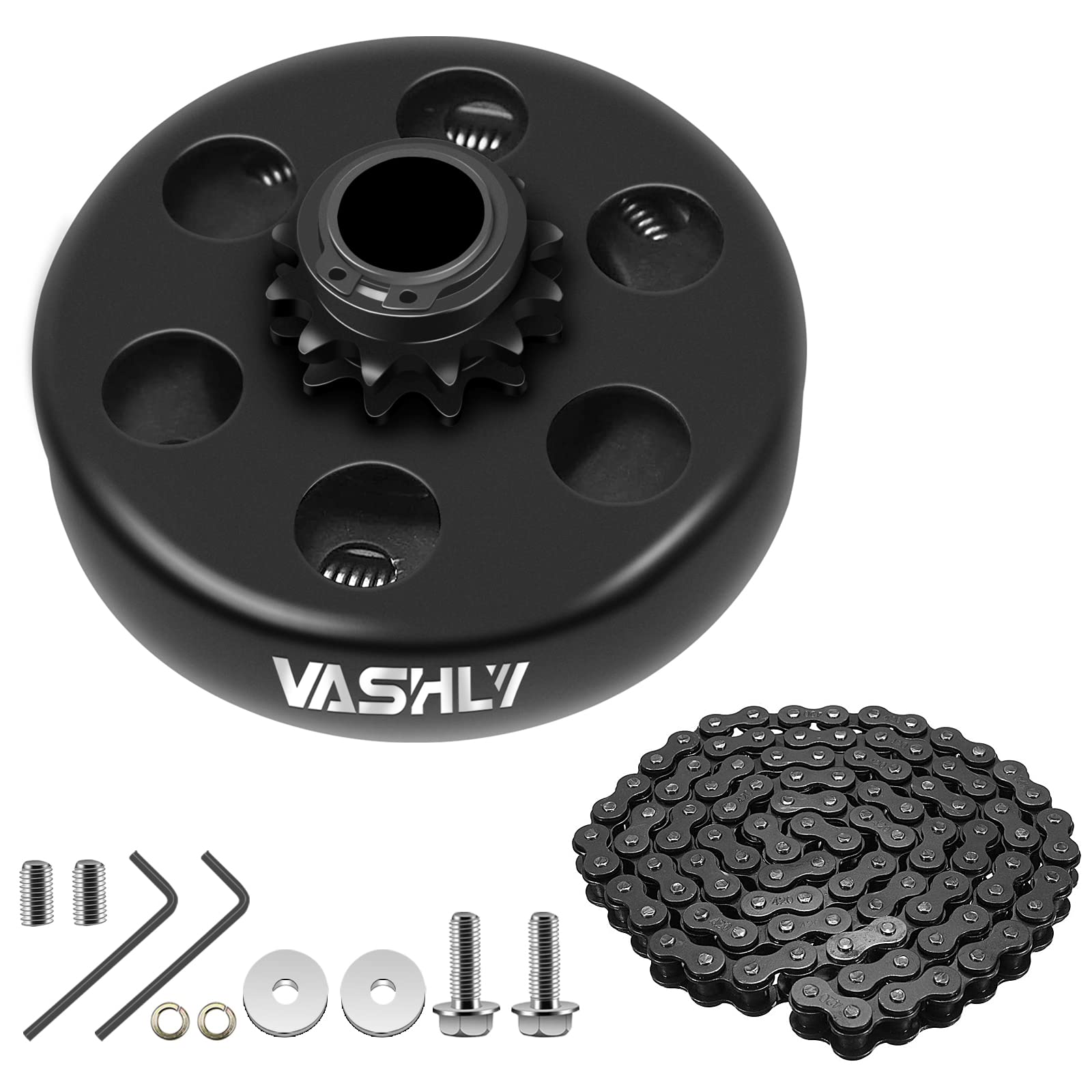 Vashly Go Kart Clutch 3/4' Bore 12T With #35 Chain Centrifugal Clutch And Chain For Go Kart Minibike Honda Kart Engines