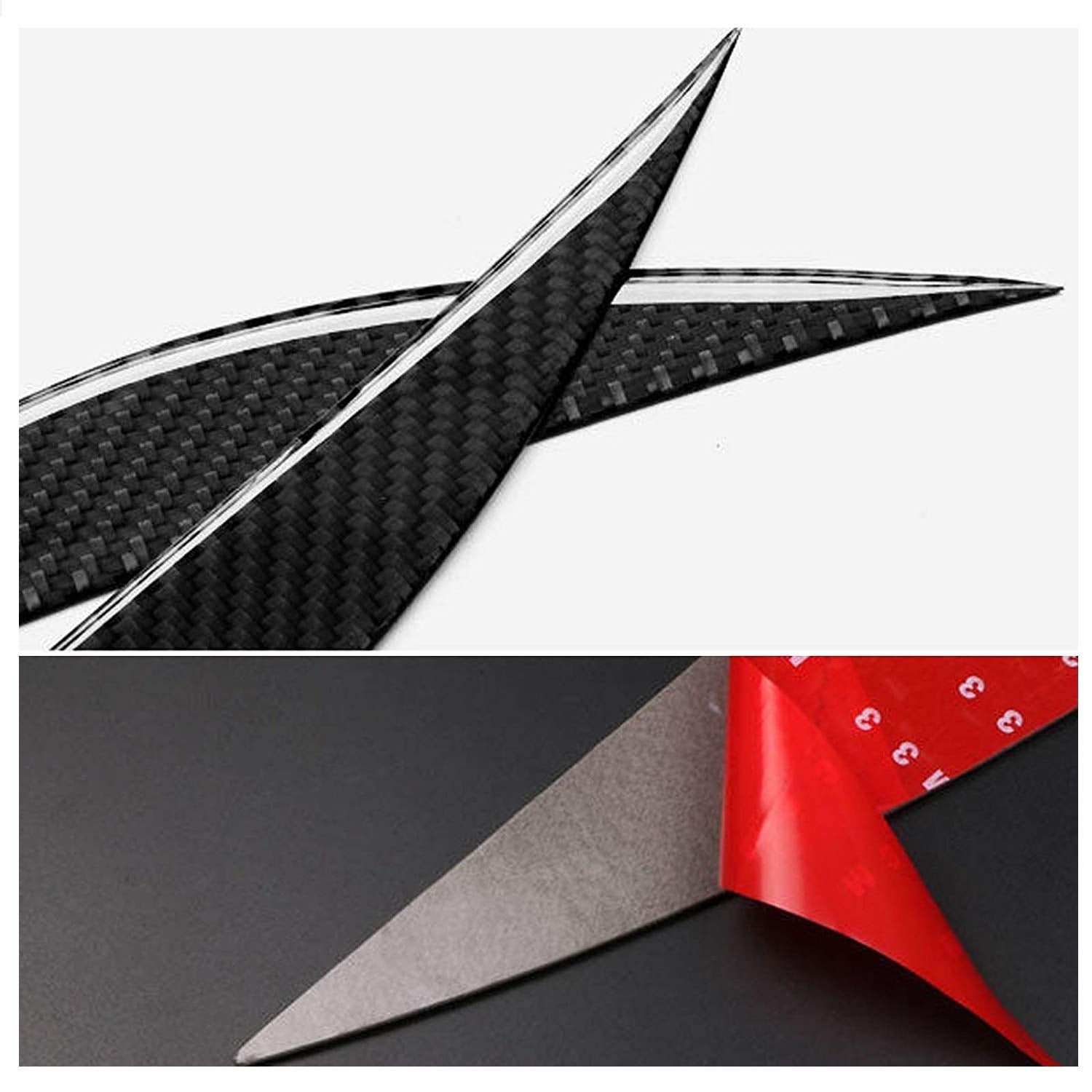 Xotic Tech Headlight Eyelid Overlay Decal Cover, Headlamp Eyebrow Eye Lid Decoration Sticker, Compatible With Bmw 3 Series F30 2013-2018 (Carbon Fiber)