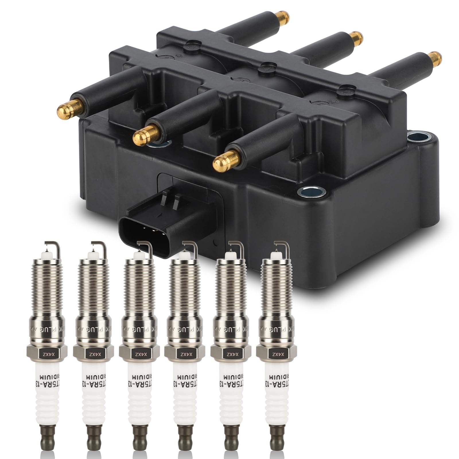 Uf305 Ignition Coil & 3381 Double Iridium Spark Plug For Chrysler Pacifica Town & Country Voyager/Dodge Caravan Grand Caravan/Je