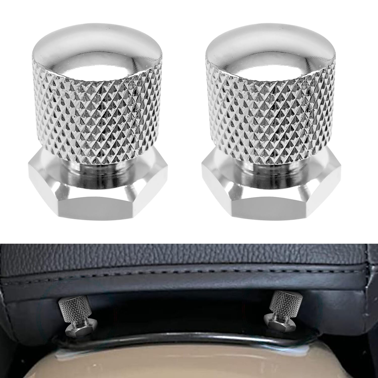 AILMOTO Chrome Solo Seat Nuts, Seat Mounting Nuts Compatible for Compatible for Harley Davidson 1997-2024 Touring Iron Heritage 