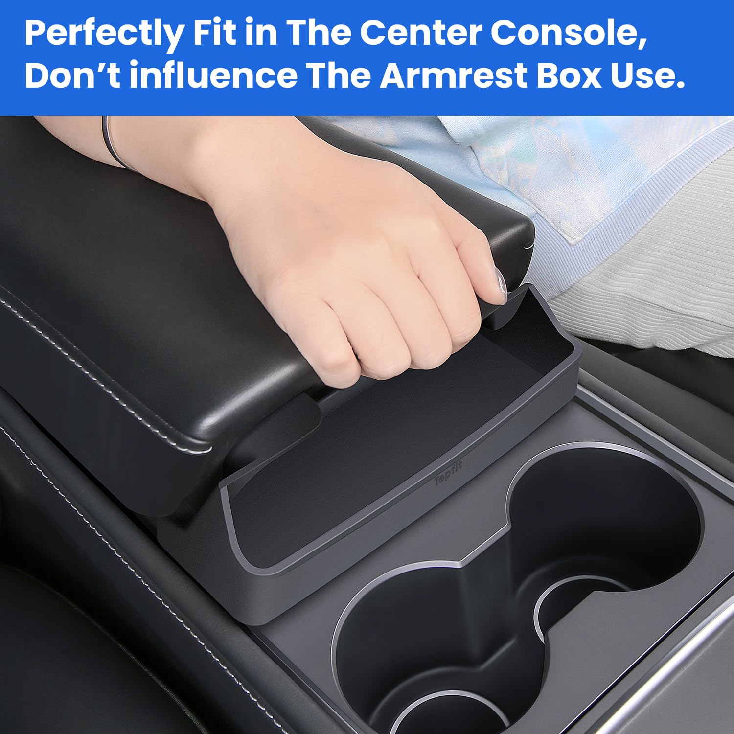 Thinsgo For Tesla Model Y Model 3 Center Console Organizer Armrest Box Glasses Tray For Tesla Model 3 Y