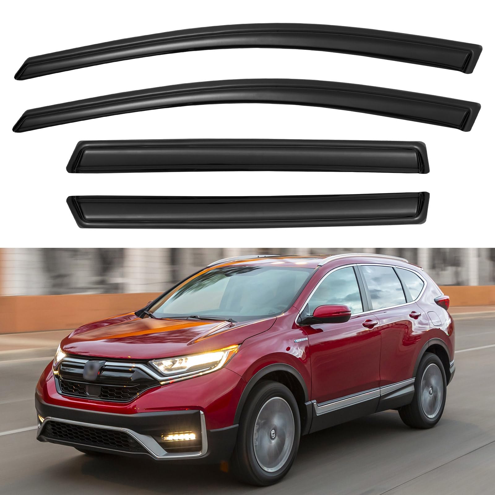 Window Visors Rain Guards for 2007-2014 Ford Edge, Out-Channel Window Vent Wind Deflectors Visors Shades for 2007-2015 Lincoln M