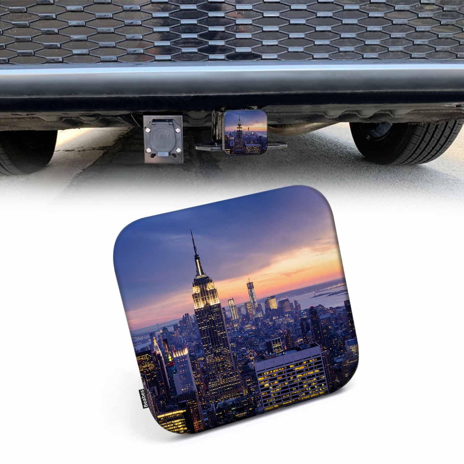Beabes Tow Hitch Covers New York City, New York Urban Skyscraper Sunset Auto 2 Inch Trailer Hitch Cover Plug Cap Insert Receiver