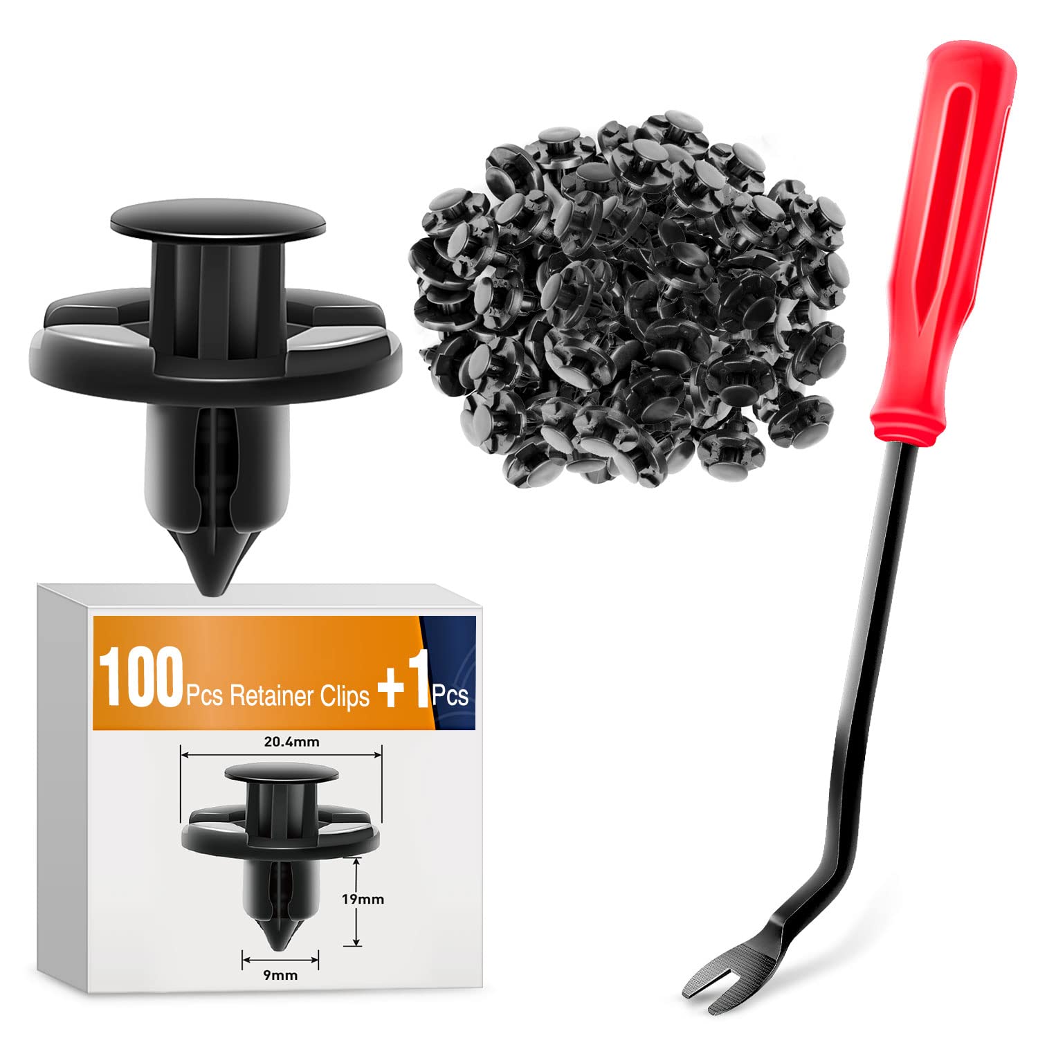 Gooacc Grc-46 100 Pcs Clips 100Pcs Nylon Bumper Rivet Oem Replacement-#01553-09321 8Mm,1Pc Bonus Fastener Remover