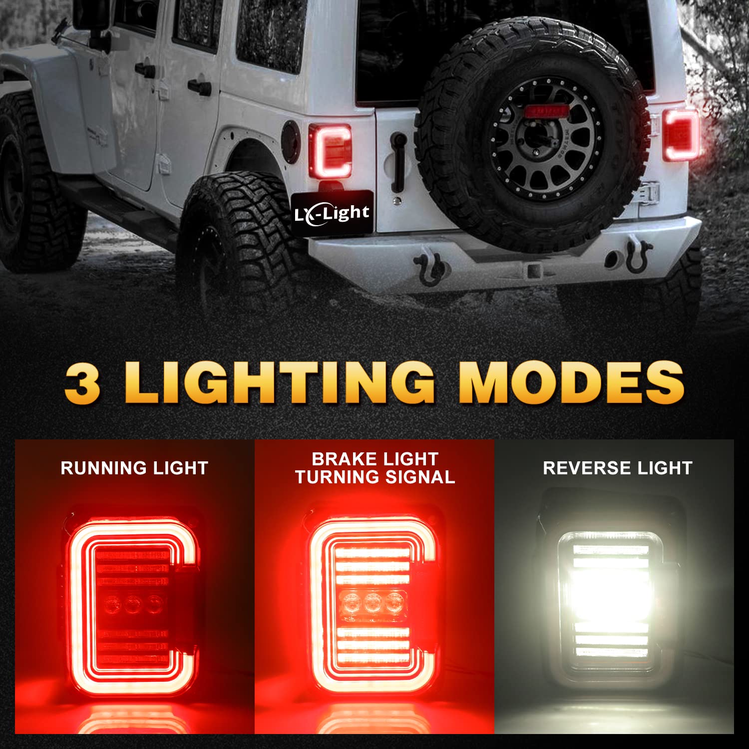 Dot Approved Led Tail Lights Super Bright 20W Reverse Lights With Emc Compatible With Jeep Wrangler Jk&Jku 2007-2017 Brake Rever