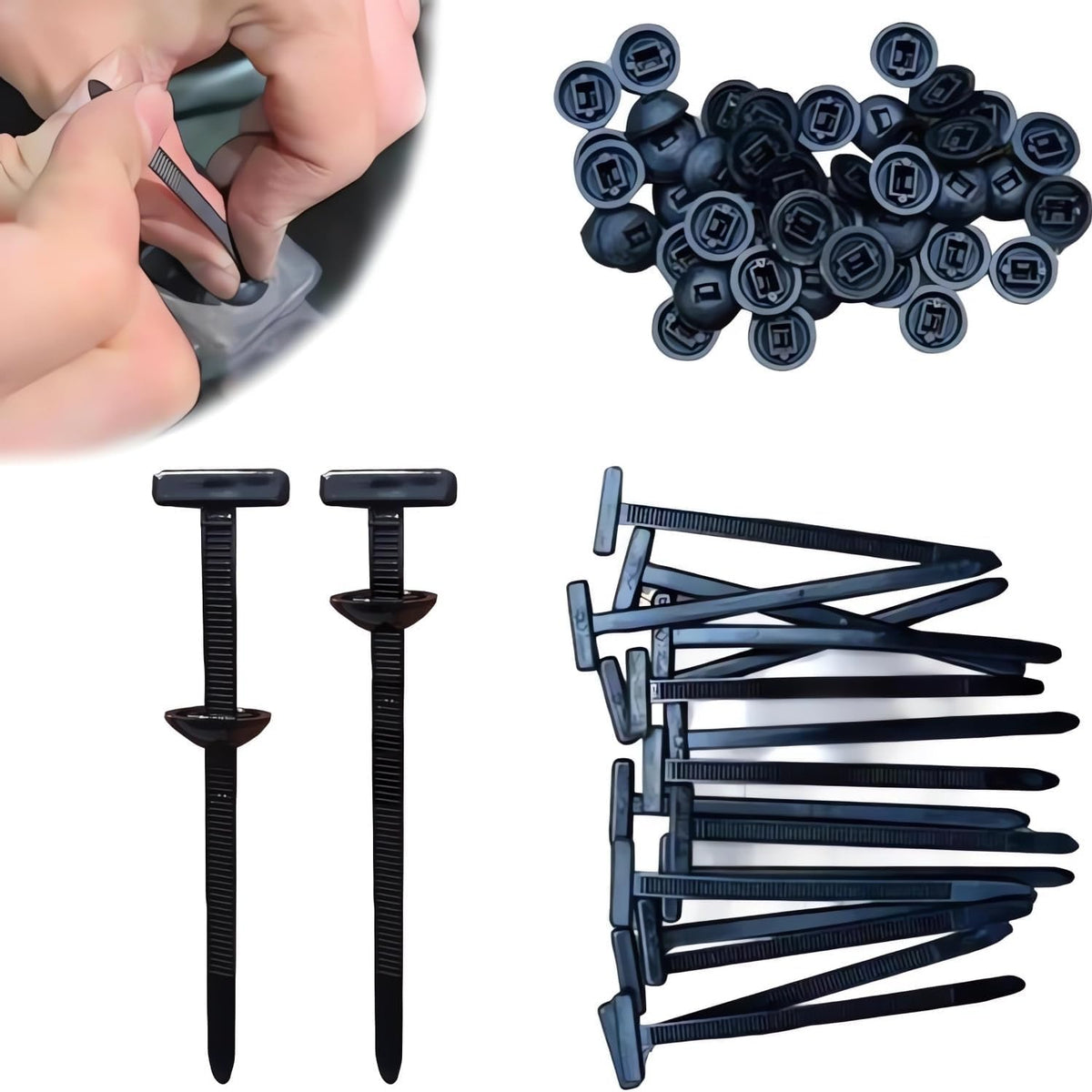 100PCS Nylon Universal Cable Tie Buckle, Heavy Duty Self Locking Nylon Zip Ties,