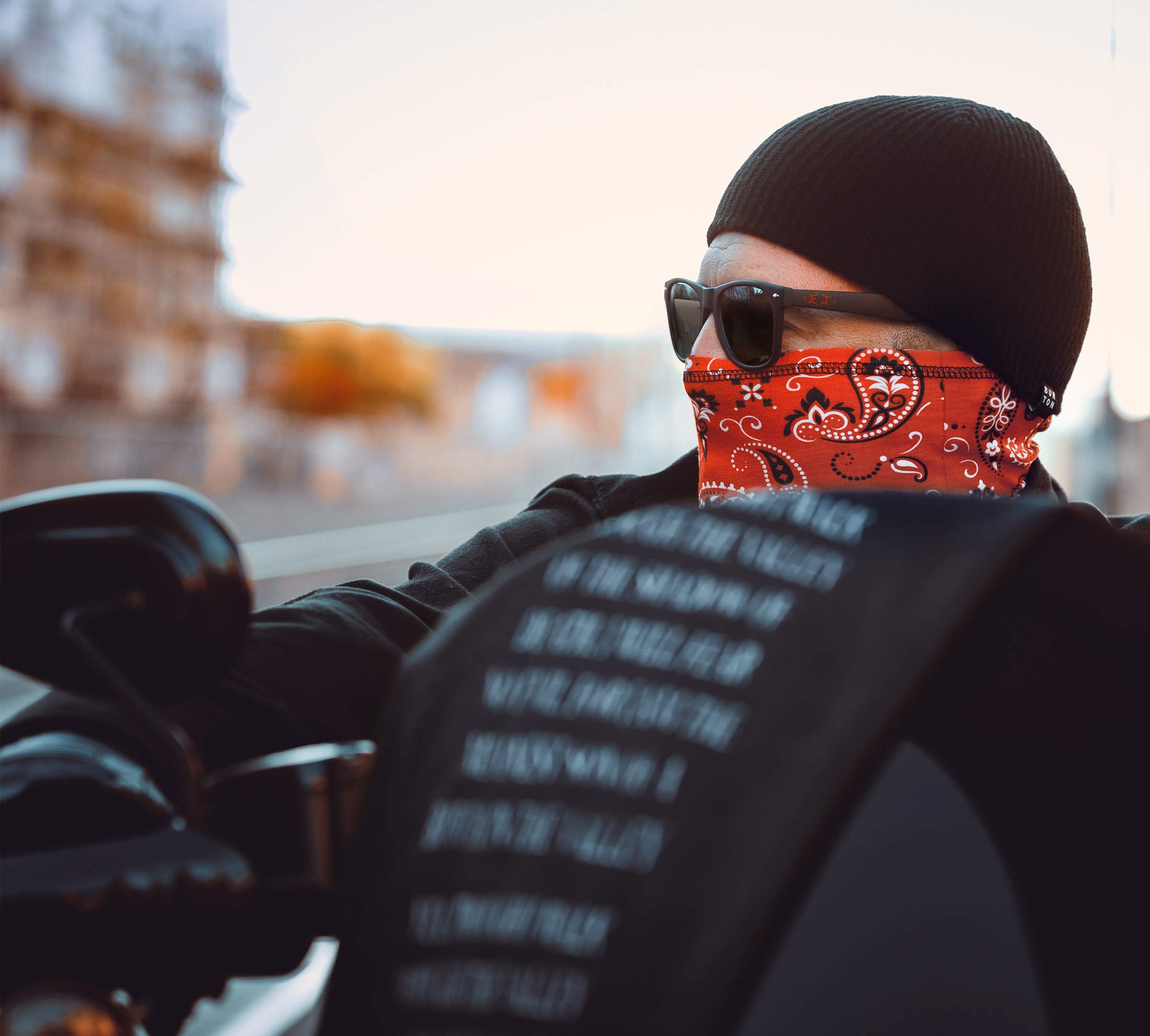 Indie Ridge Motorcycle Outdoor Face Mask - Paisley Motorcycle Ski Snowboard Winter Face Mask (Red)