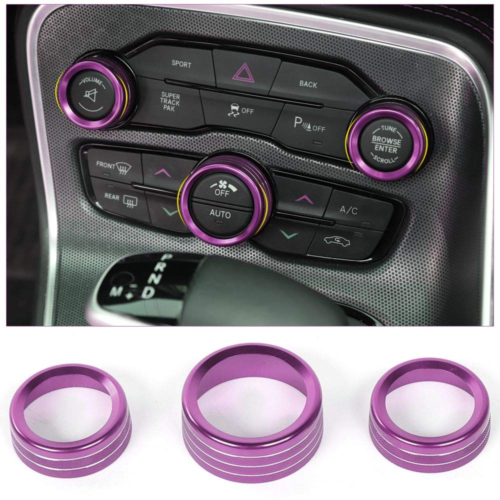 Voodonala Air Conditioner Switch Cd Button Knob For Dodge Challenger Charger Chrysler 300 300S 2015-2024, For Ram 2013-2018 (Alu