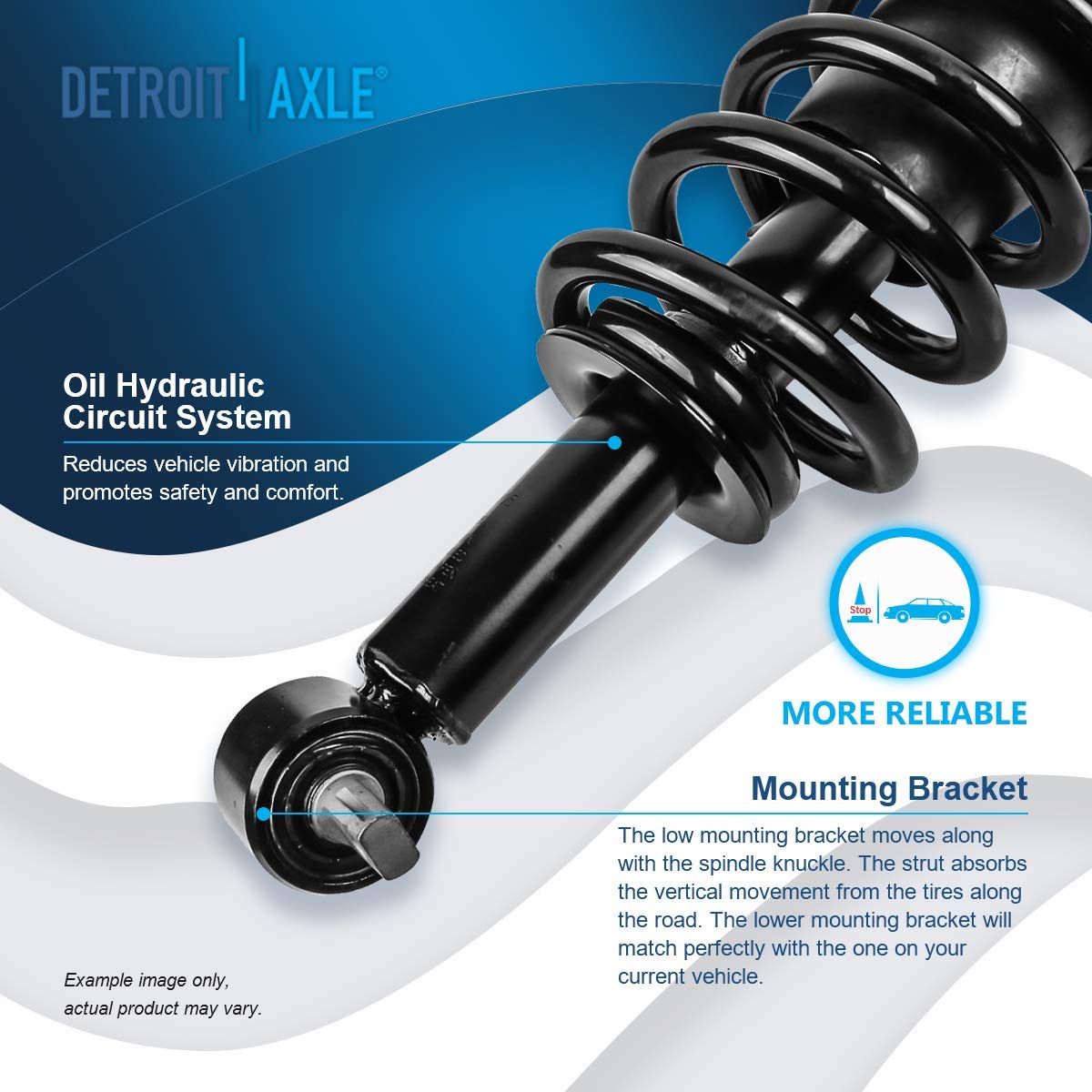 Detroit Axle - 2 Front Struts For 2007-2013 Chevy Gmc Silverado Sierra 1500 [Exc. Electronic Suspension] Complete Struts W/Coil