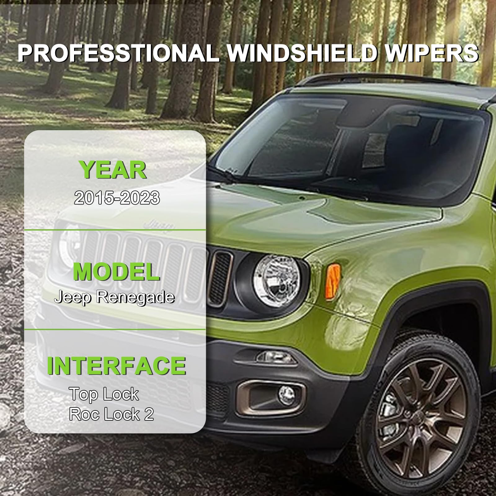 Parrati High Performance Premium All-Season Automotive Windshield Wipers With Rear Wiper Blades Replacement For 2015-2023 Renega