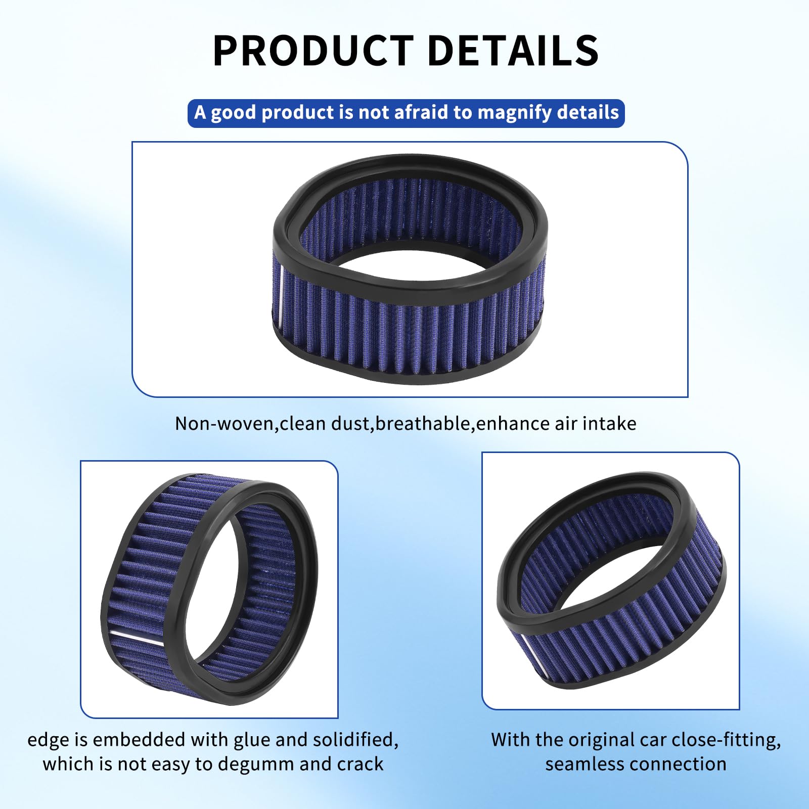 Ahl Motorcycle High Flow Air Filter Reusable Air Cleaner Compatible With Harley Model S&S Super E And G Series Carb/Carburetor W