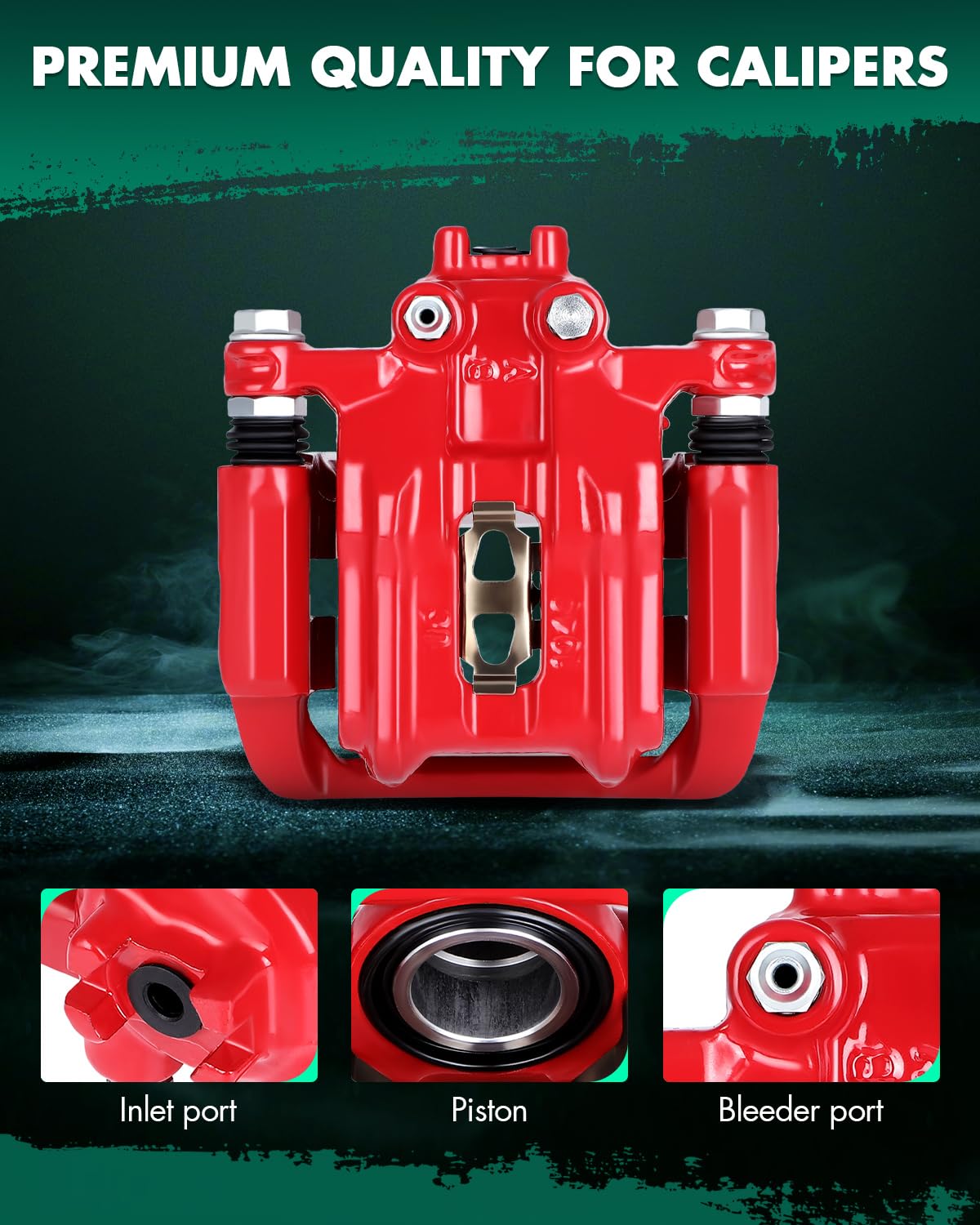 Scitoo Rear Left+Right Brake Calipers With Bracket 19B6886 19B6887 Red Compatible For Acura Rdx 2013-2018 For Honda Crosstour 20