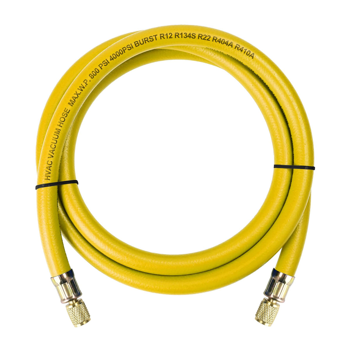 2025 Upgrade 3/8'' Diameter Hose, 1/4'' FL to 1/4'' FL Vacuum Certified Refrigerant Hose,6-Feet,for R410A and all Common Refrige