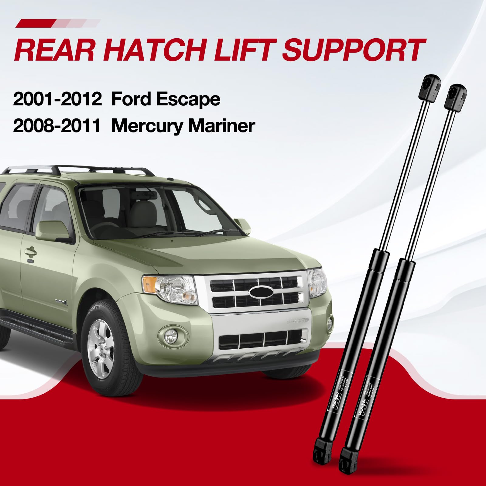 Vepagoo 4370 Rear Hatch Door Lift Gate Strut For 2001-2012 Ford Escape, 2008-2011 Mercury Mariner, Gas Shock Lift-Sport Utility