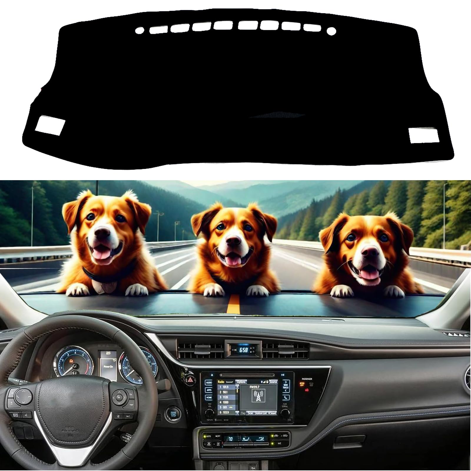 IIKSDII Dashboard Cover Mat for Toyota Corolla 2014 2015 2016 2017 2018 Accessories Dash Cover Dash Mat Sunshade Glare UV Rays P