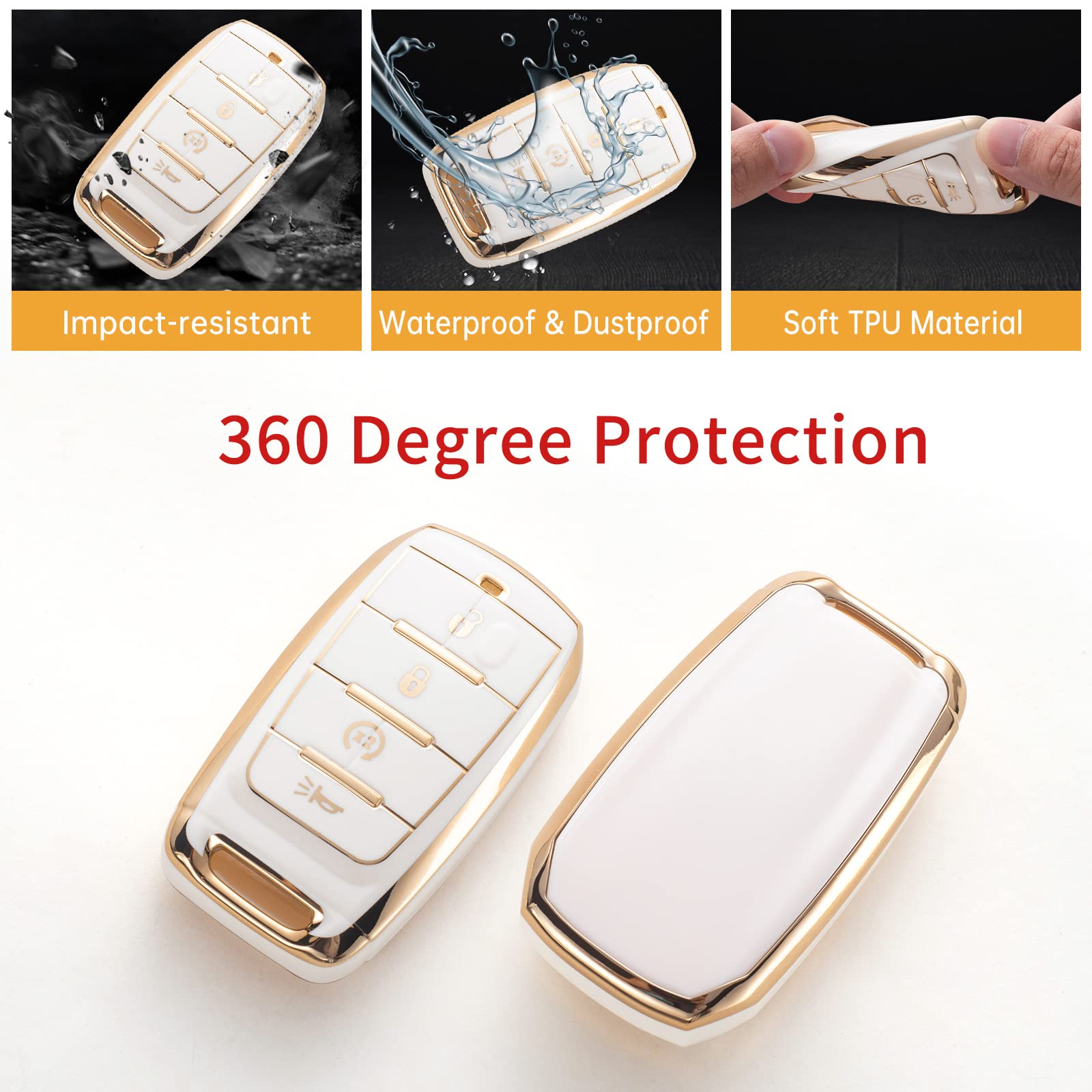 Gematay For Dodge Ram Key Fob Cover With Keychain Lanyard, Soft Tpu Key Fob Protector Shell Compatible With 2019-2022 Dodge Ram