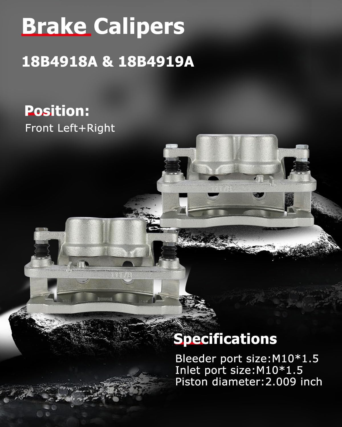 cciyu 18B4919A 18B4918A Front Left & Right Brake Calipers With Bracket For Cadillac,For Chevy,For GMC