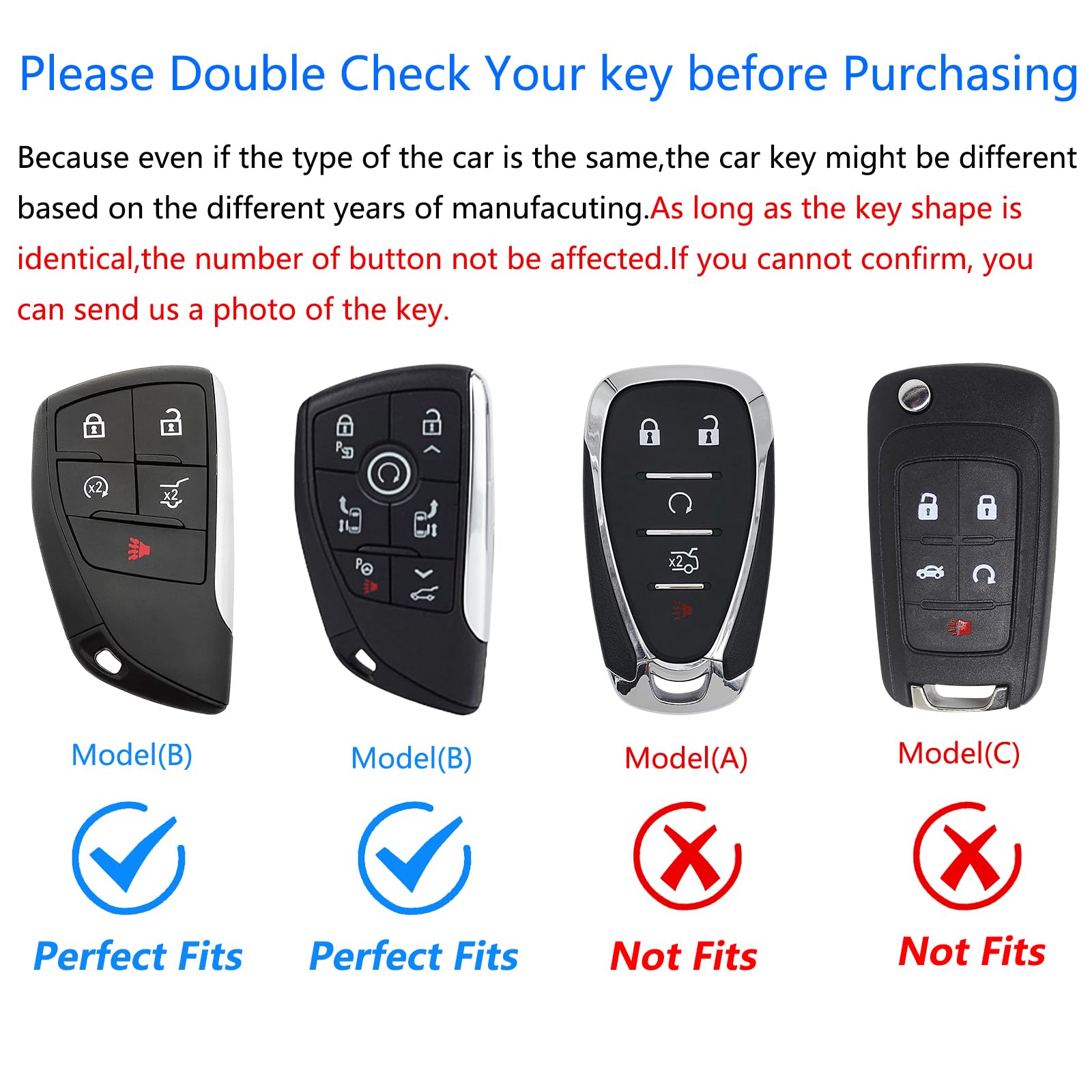 Ocezbiis For Chevy Key Fob Cover,Keychain,Zinc Alloy Protection Car Key Shell Case Compatible With Chevrolet Buick Gmc Series Sm