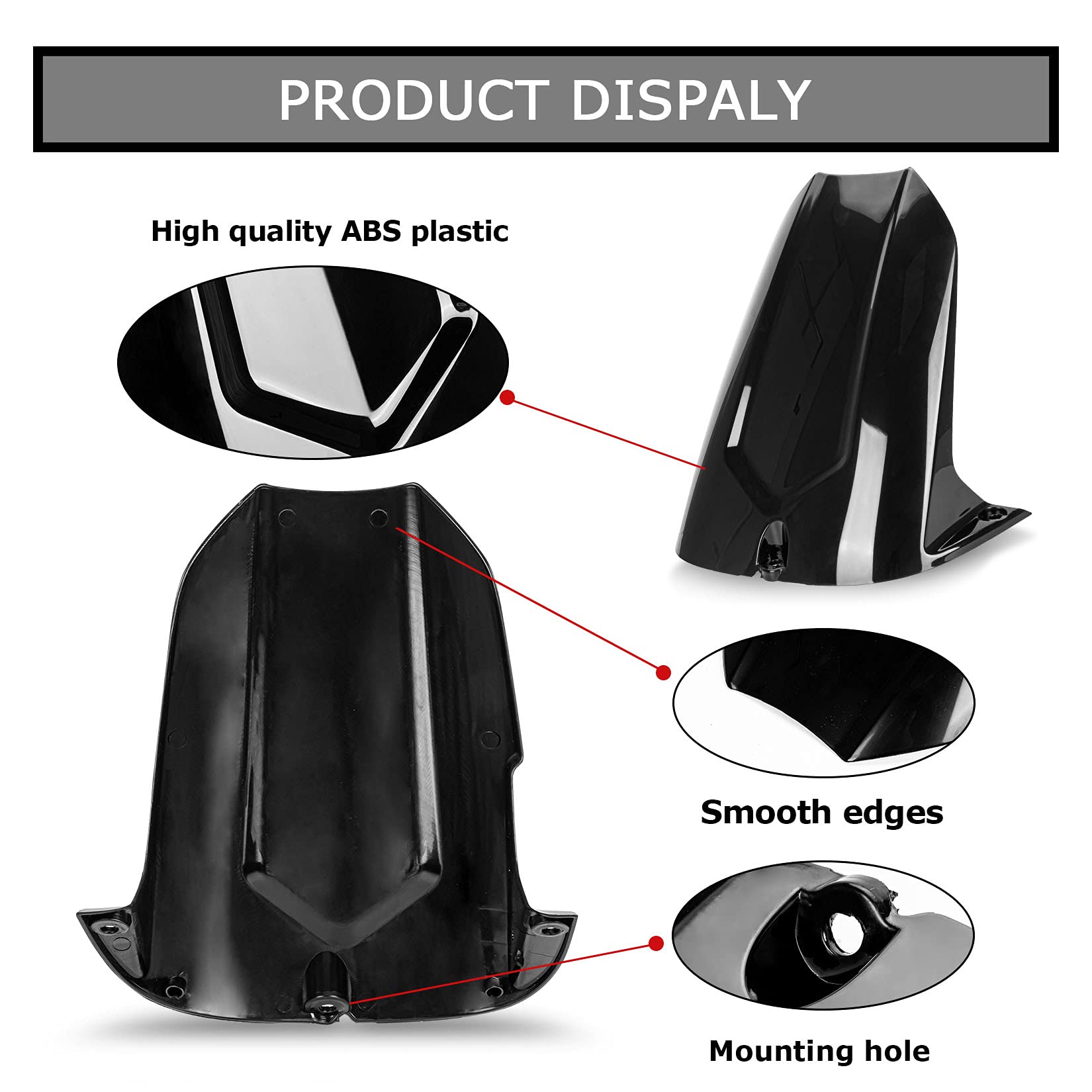 PSLER Rear Mudguard Tire Hugger for YZF R6 2003-2005 and for R6S 2006-2009 (Black)