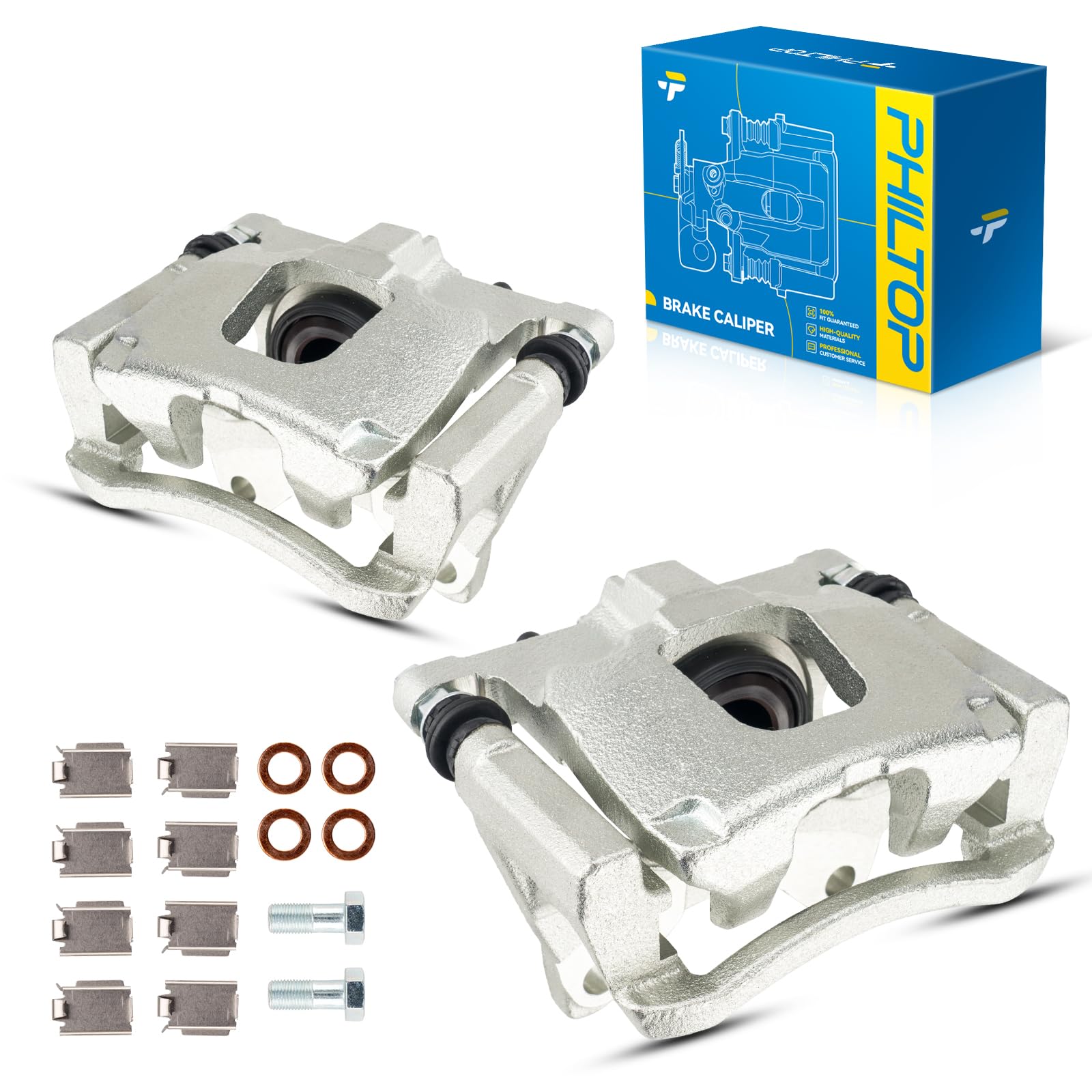 Philtop 18B5046 18B5047 Rear Disc Brake Caliper Assembly Fit For 2007-2017 Jeep Wrangler, 2008-2012 Jeep Liberty, 2007-2011 Dodg