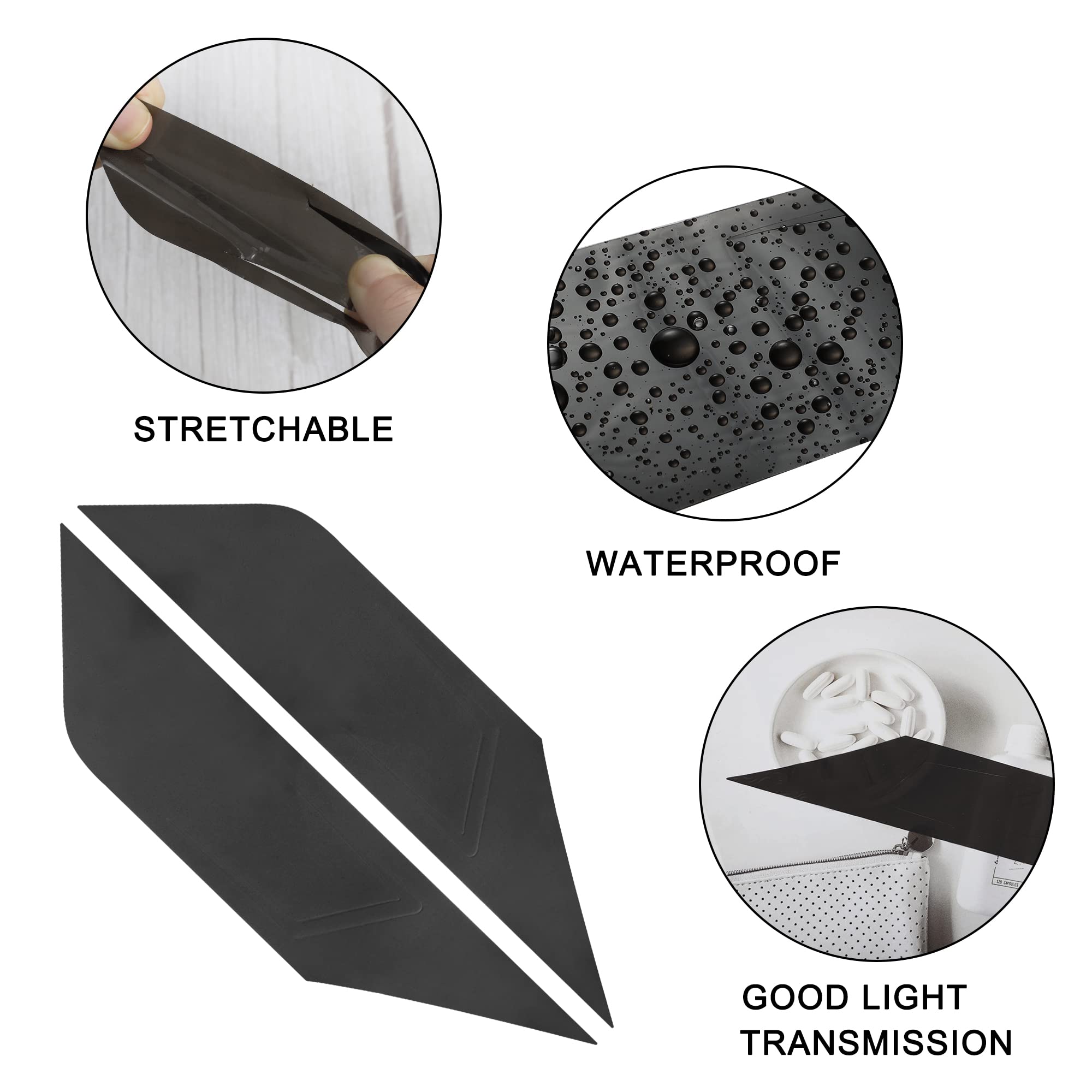 TOMALL Vinyl Film Compatible with Honda Civic Sedan Coupe Hatchback 2016-2021 Side Marker Fender Turn Signal Lights Tint Self Adhesive Decals Car Vinyl Smoke Stickers (Black)