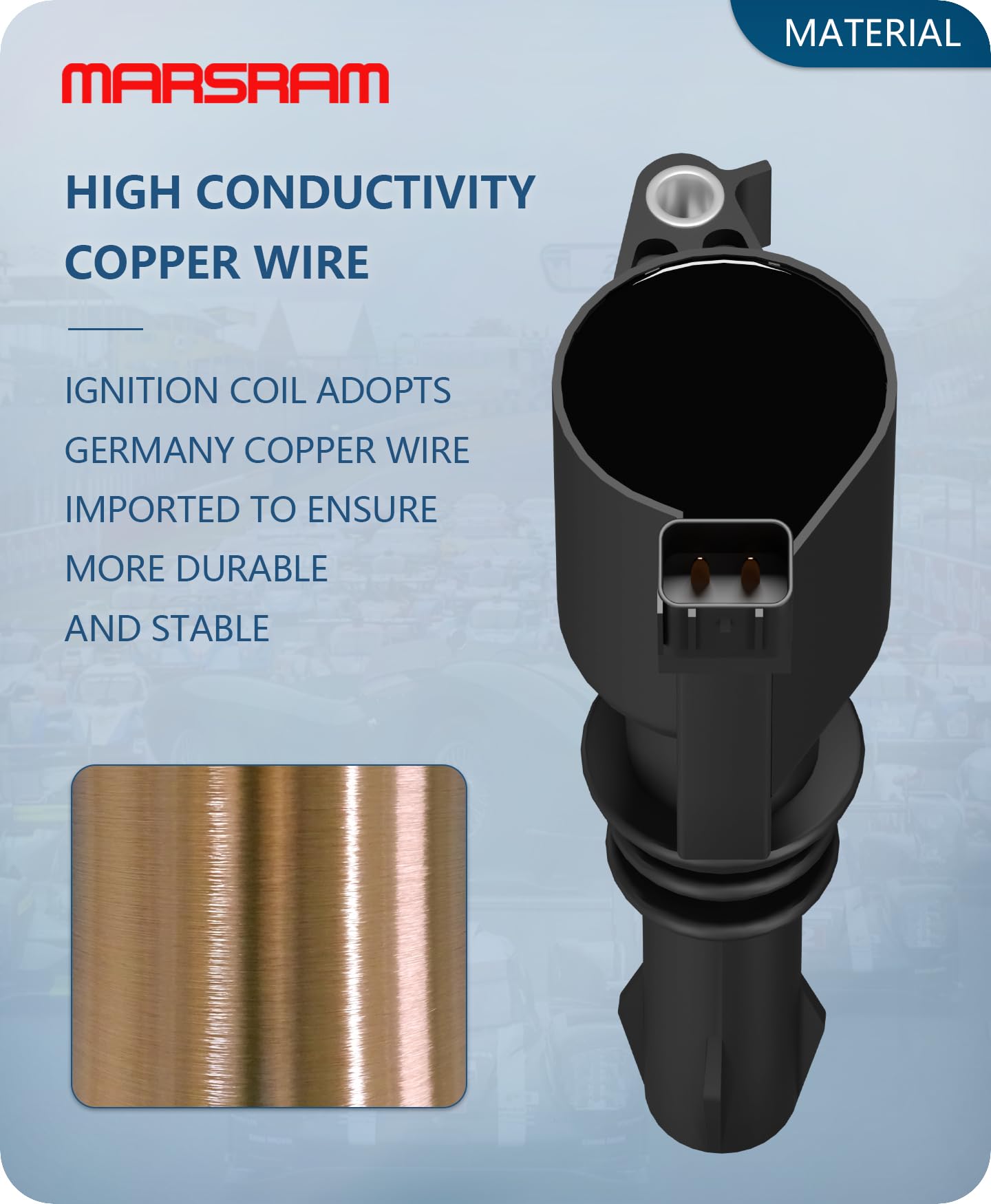 Marsram Ignition Coil Pack Fd508 & Iridium Spark Plug Fit For 2005 2006 2007 2008 Ford Expedition F150 F250 F350 F450 F550 Super