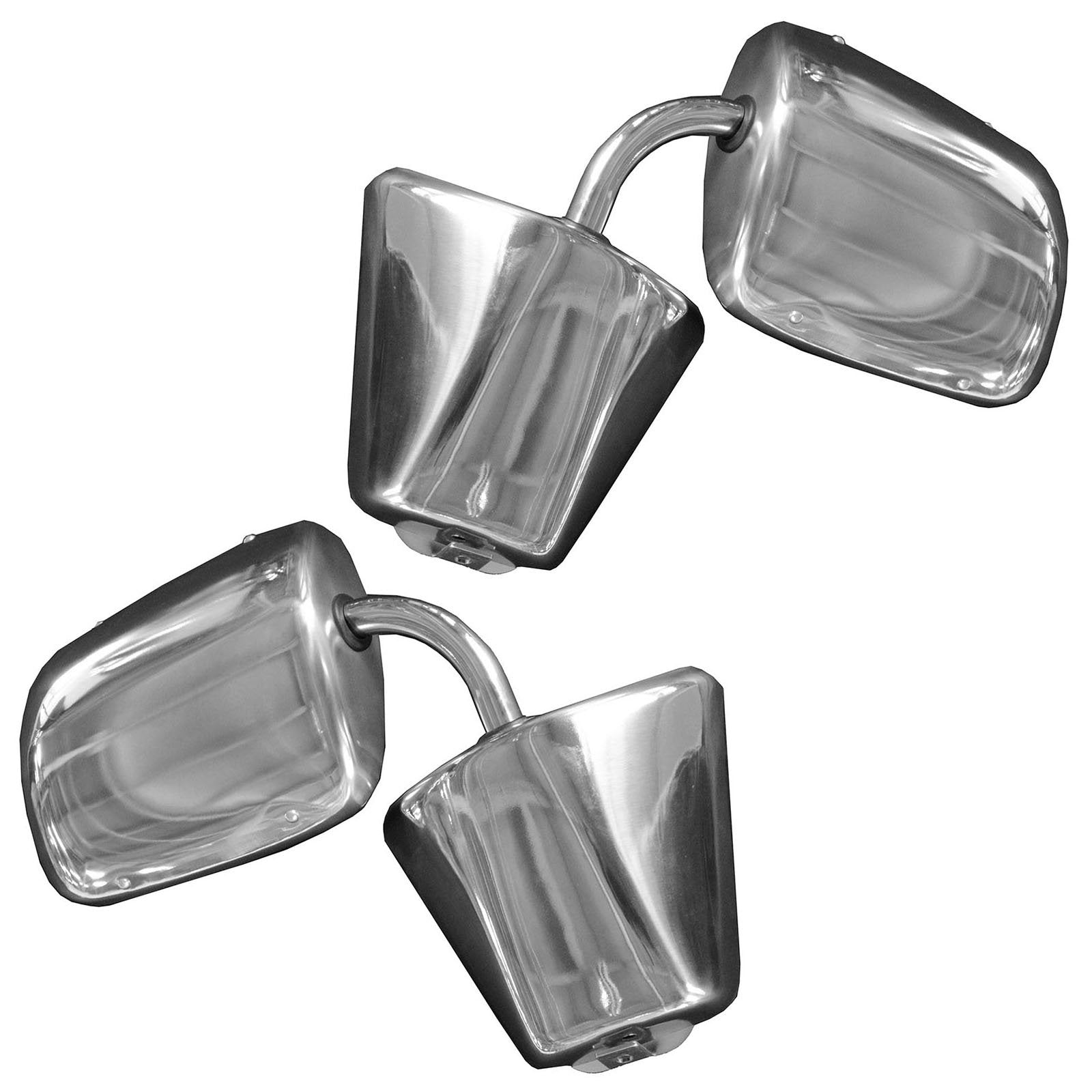 Trq Driver & Passenger Side Mirror Set With Stainless Steel Housing Compatible With 73-91 Chevrolet Gmc Gm1320103 Gm1320227