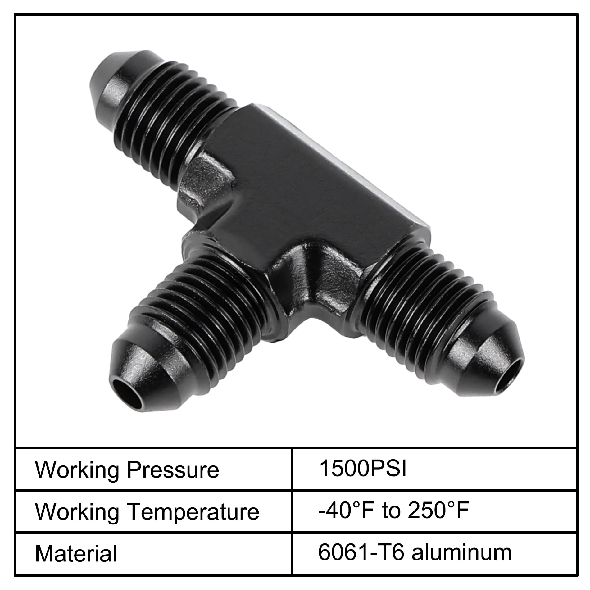 Evil Energy 3An Male Flare Tee Fitting Adapter T Union Aluminum Black
