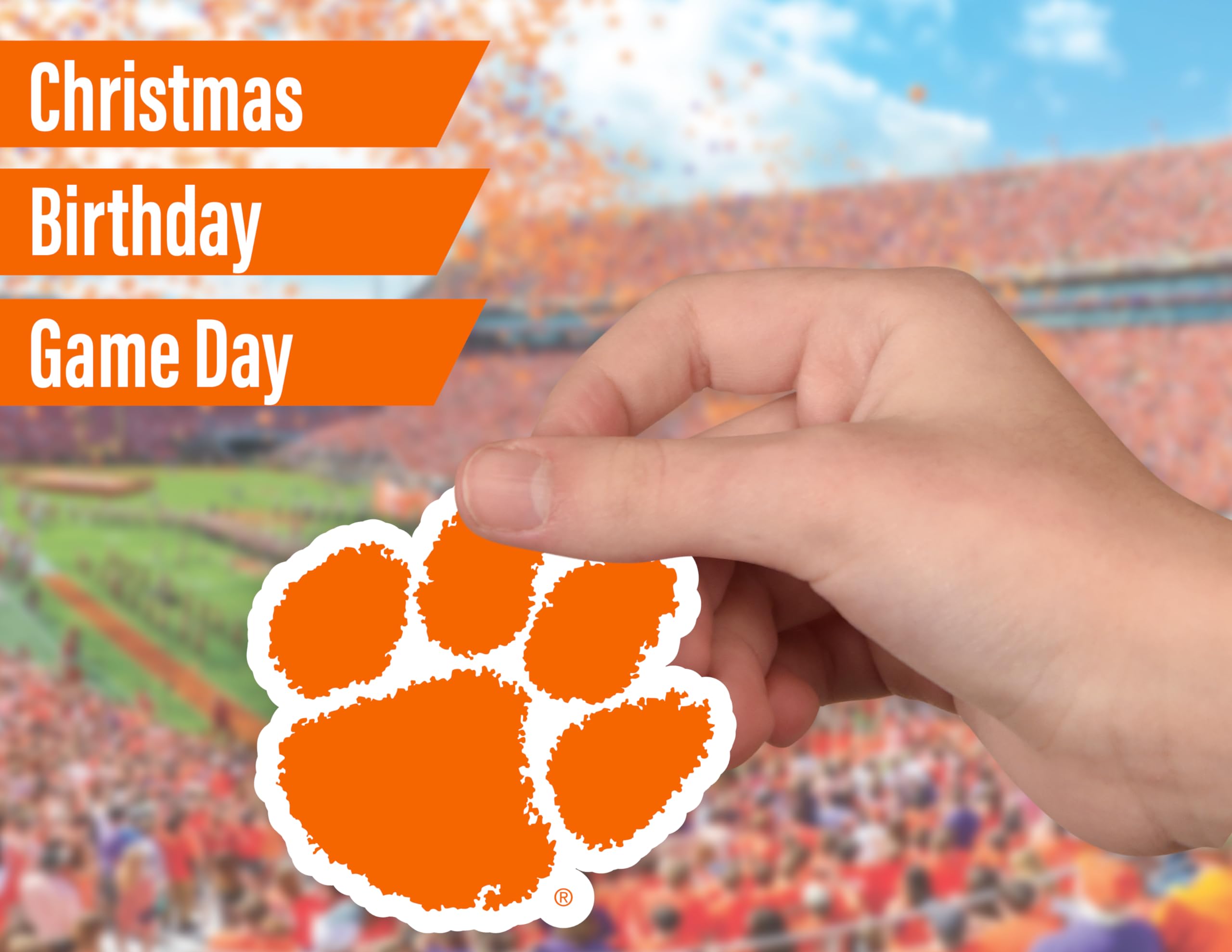 Clemson Stickers (14 Stickers) 2 Large 5'' For Car Windows 10 Medium 2.5'' For Water Bottles Laptops Phones And 2 Mini Keyboard