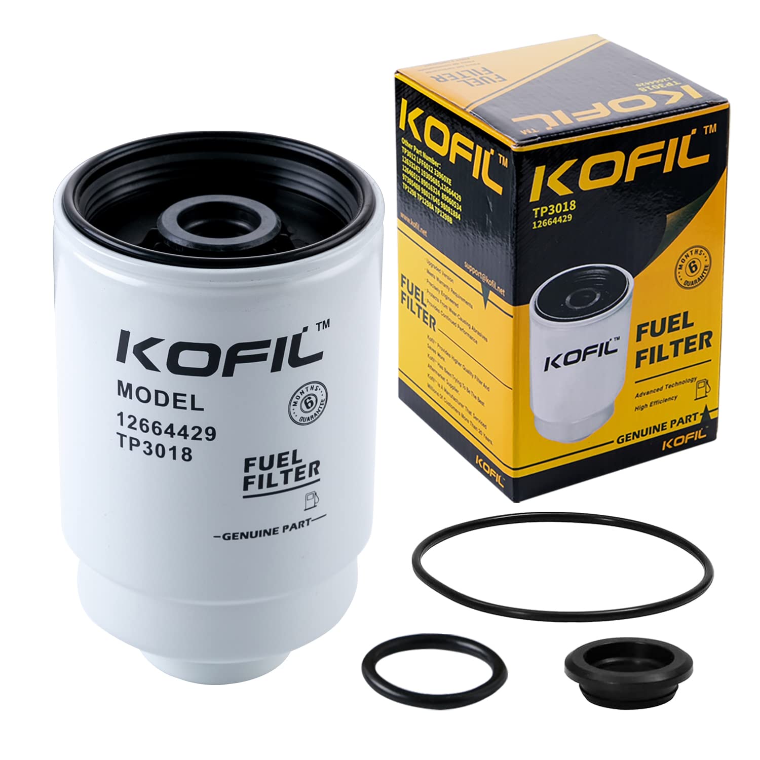 TP3018 Fuel Filter Fit for 6.6L Duramax Diesel Fuel Filter Compatible with 2001-2016 Chevrolet Silverado/GMC Sierra Savana 2500 