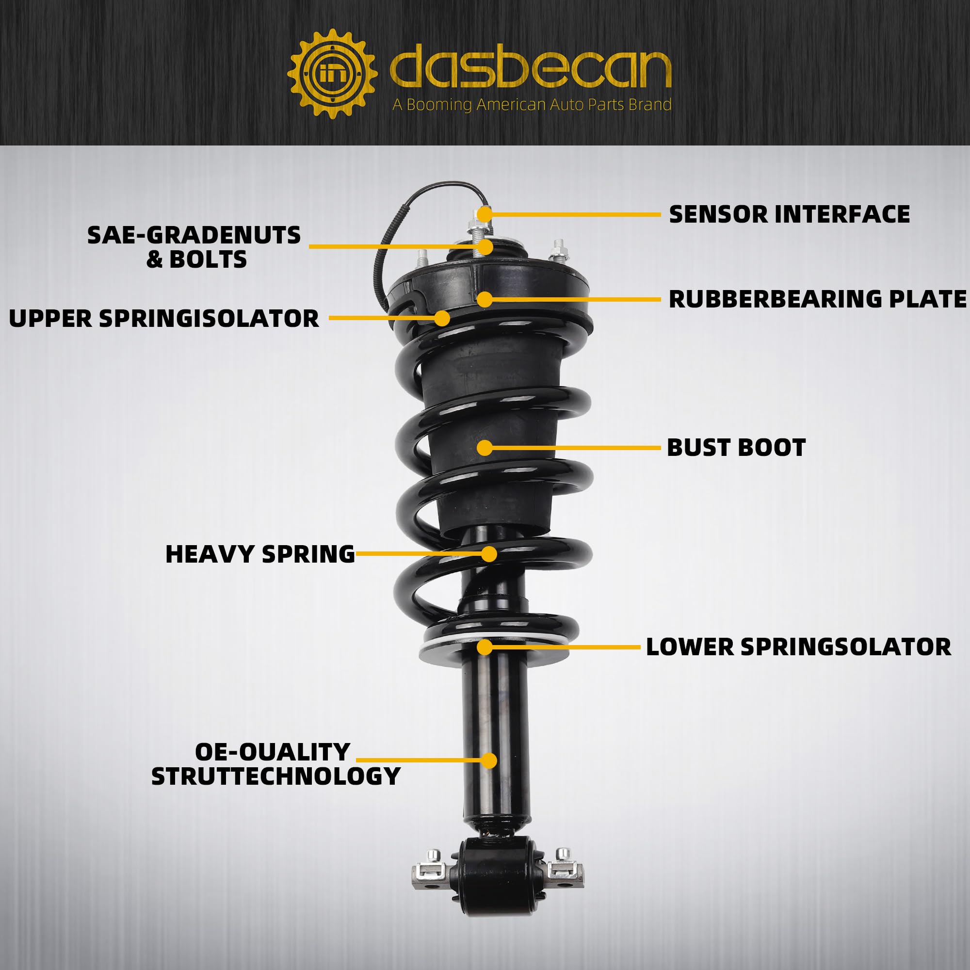 Dasbecan 84176631 84977478 2Pcs Front Pair Shock Absorber Struts Assy Magnetic Ride Control With Spring Compatible With 2015-2020 Cadillac Escalade Chevy Tahoe Suburban Silverado Gmc Sierra Yukon Xl