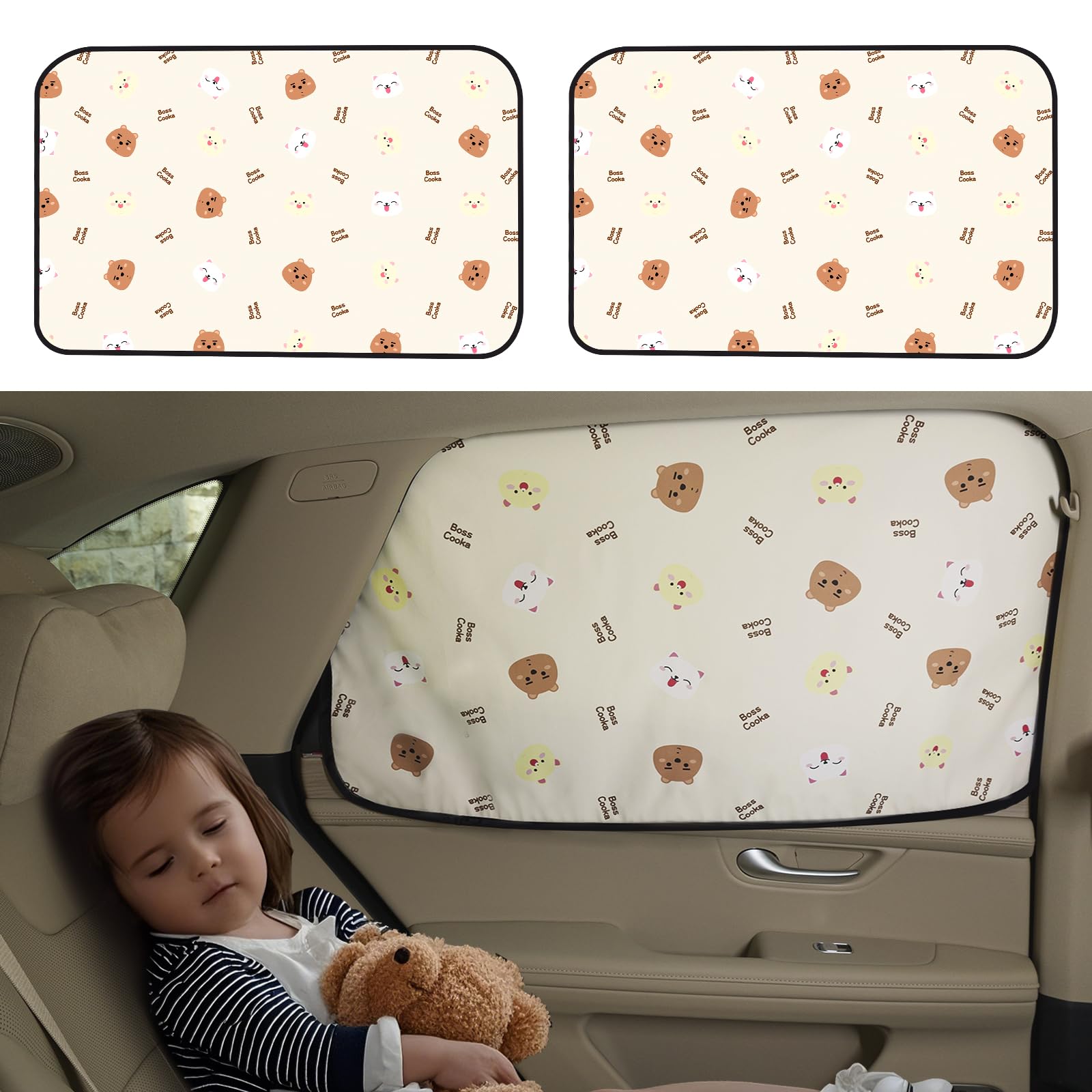 Aokway Car Window Shade (2Pack)-Uv-Blocker Magnetic Car Window Sun Shade For Baby 99% Uv Protection Fit Suv/Sedan/Minivan | Roll