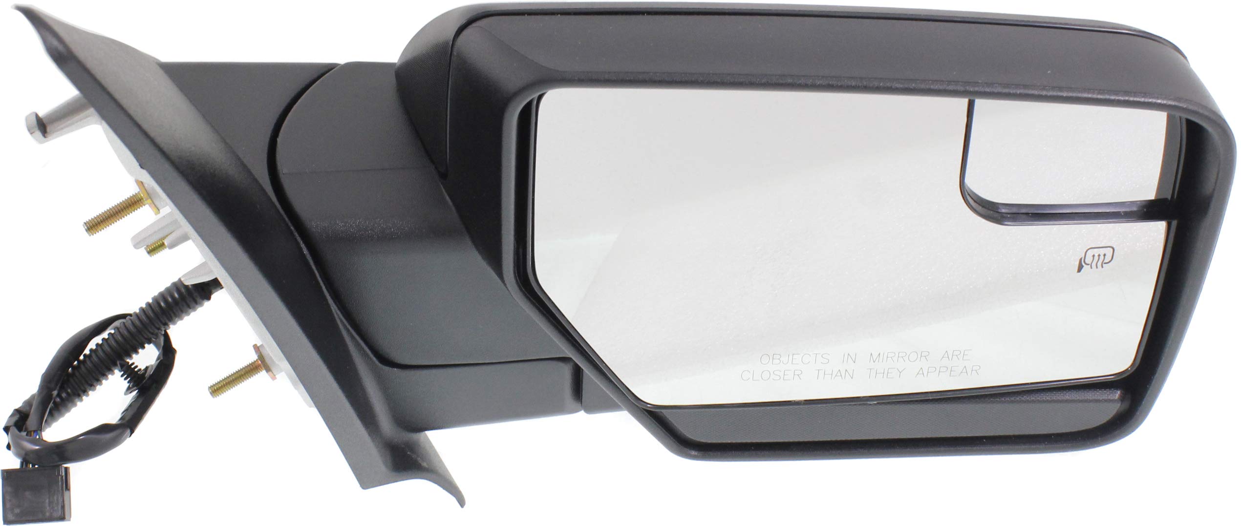 Kool-Vue Mirror Compatible with 2007-2017 Ford Expedition Textured Black Power, Manual Folding, Heated, Blind Spot Detection, Memory and Signal Light Passenger Side