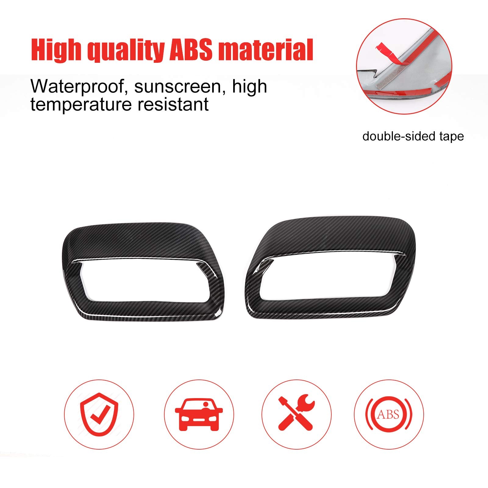 Rt-Tcz Abs Hood Engine Air Vent Outlet Trim Cover Interior Accessories For Ford Mustang 2018 2019 2020 2021 2022, 2 Pcs (Carbon