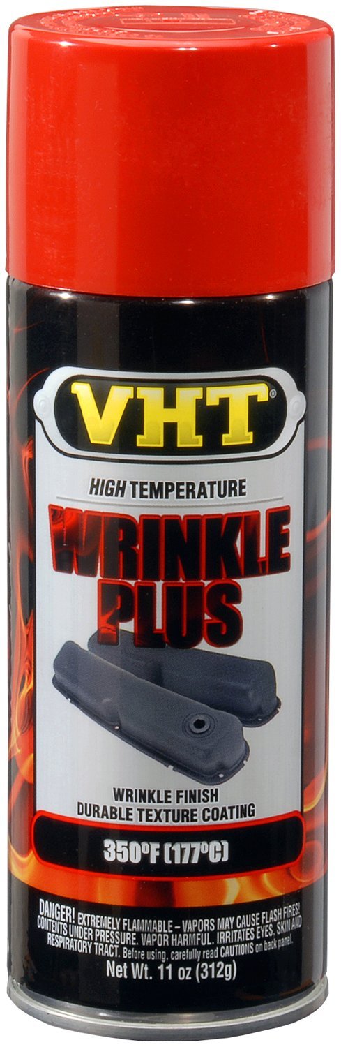 VHT SP204-6PK High Temperature Wrinkle Plus Paint - Red Spray Paint - 11 oz Aerosol Can, 6-Pack
