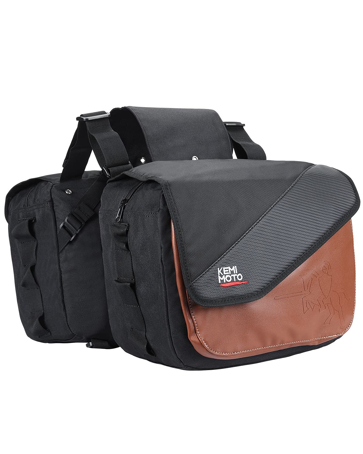 Kemimoto Motorcycle Saddlebags, 40L Large Capacity Detachable Side Saddle Bags Motorcycle Panniers Bags With Protective Cover Universal Motorcycle Luggage Bag