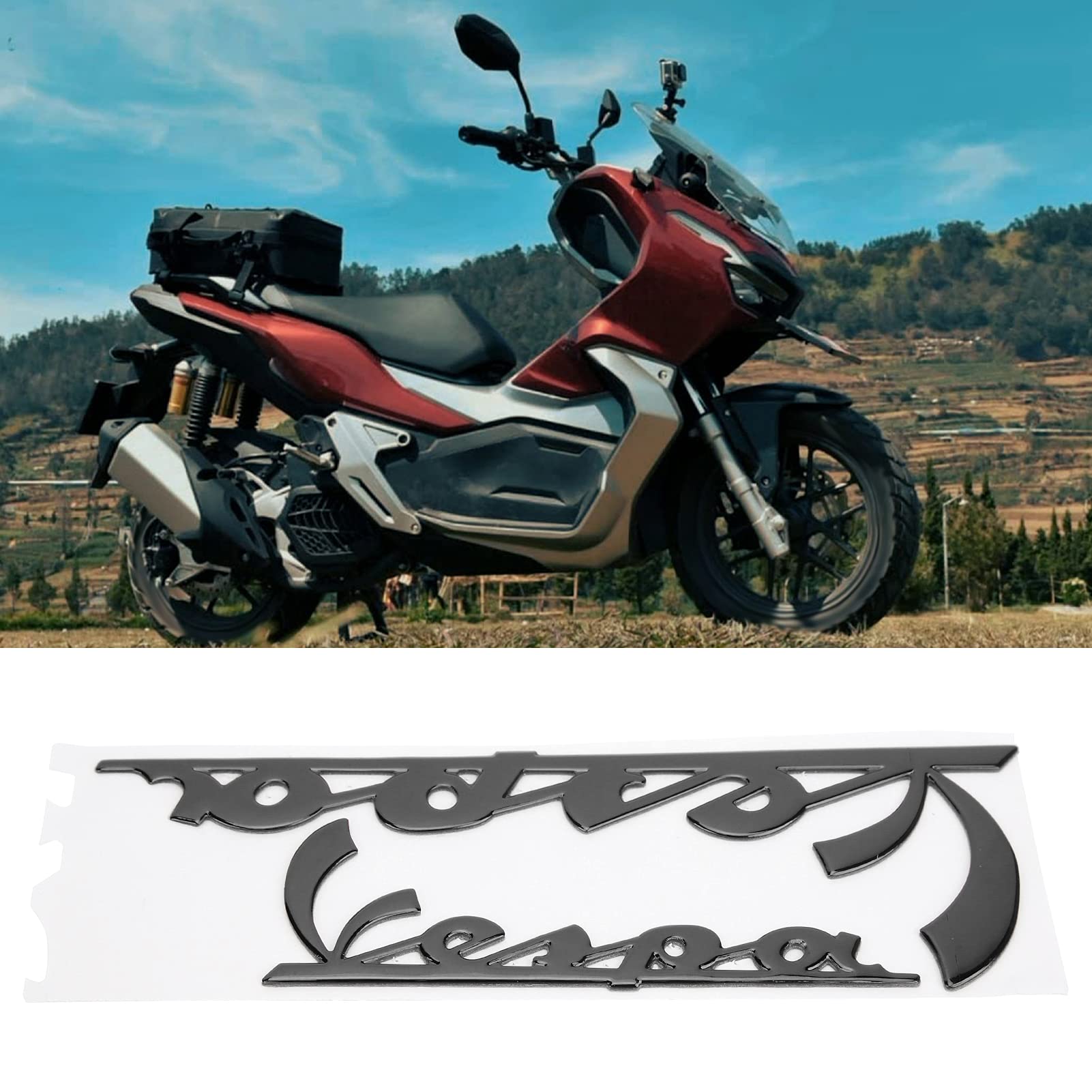 Fydun Motorcycle Emblem Stickers, 3?Dimensional Reflective Resin Decal Stickers for Vespa GTS300 LX125 LX150 IE Primavera 300 LX