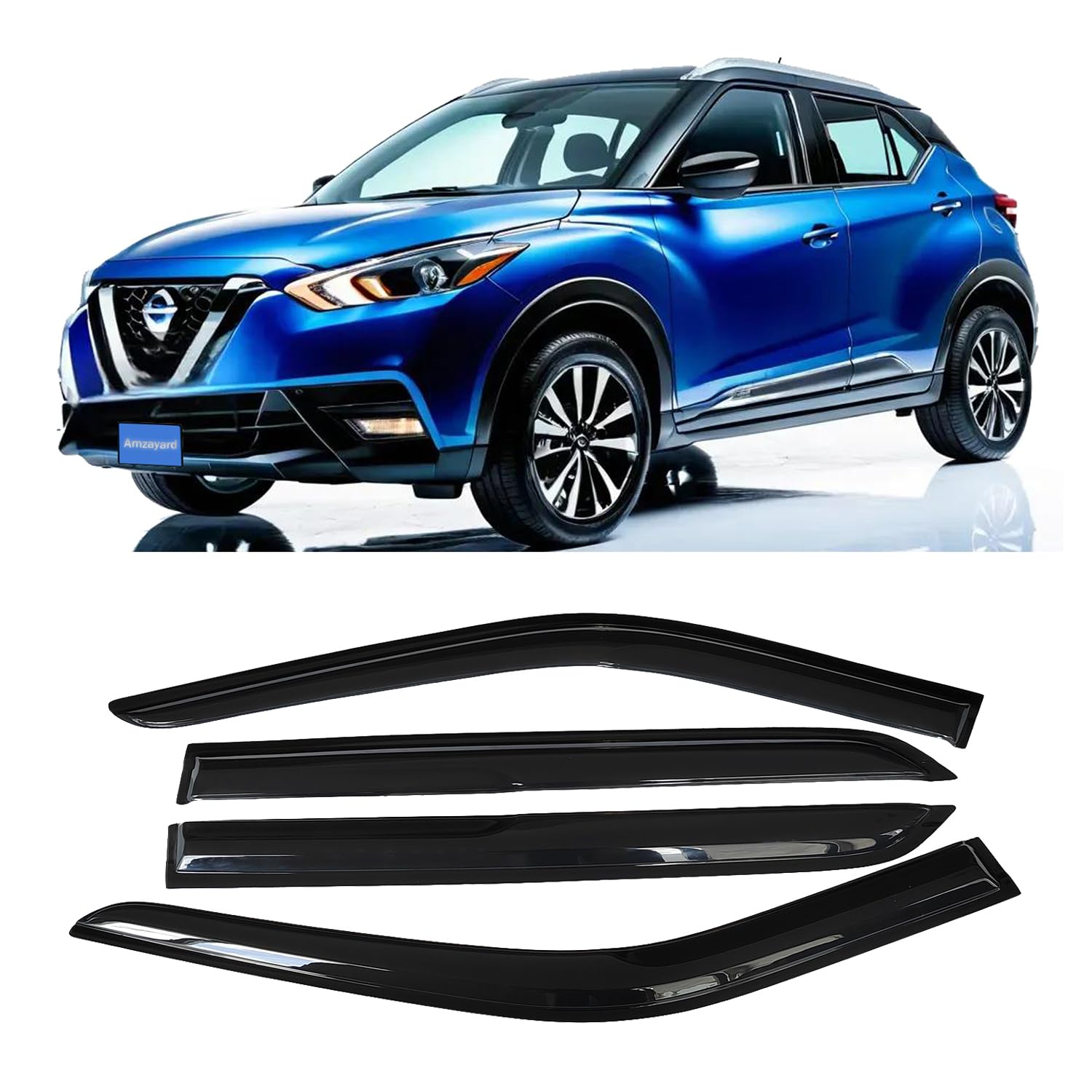 Window Visors Rain Guards for Nissan Kicks 2018-2025 Window Deflectors Vent Visor Sun Shades