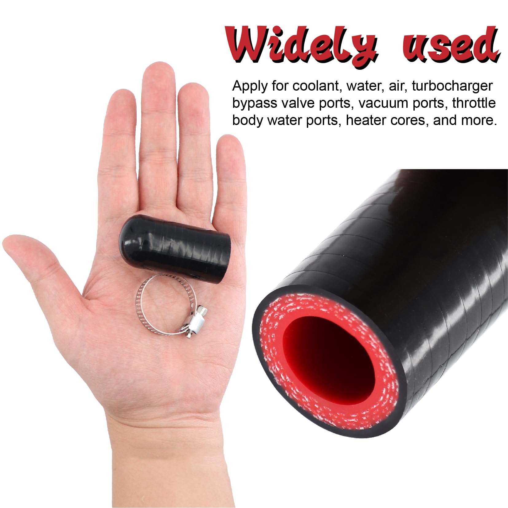 High Temperature 4-Ply Reinforced Silicone Hose Cap ID 5/8 Inch(16mm) Hose End Plug For Turbo Bypass Valve/Vacuum/Fix Leak/Throt