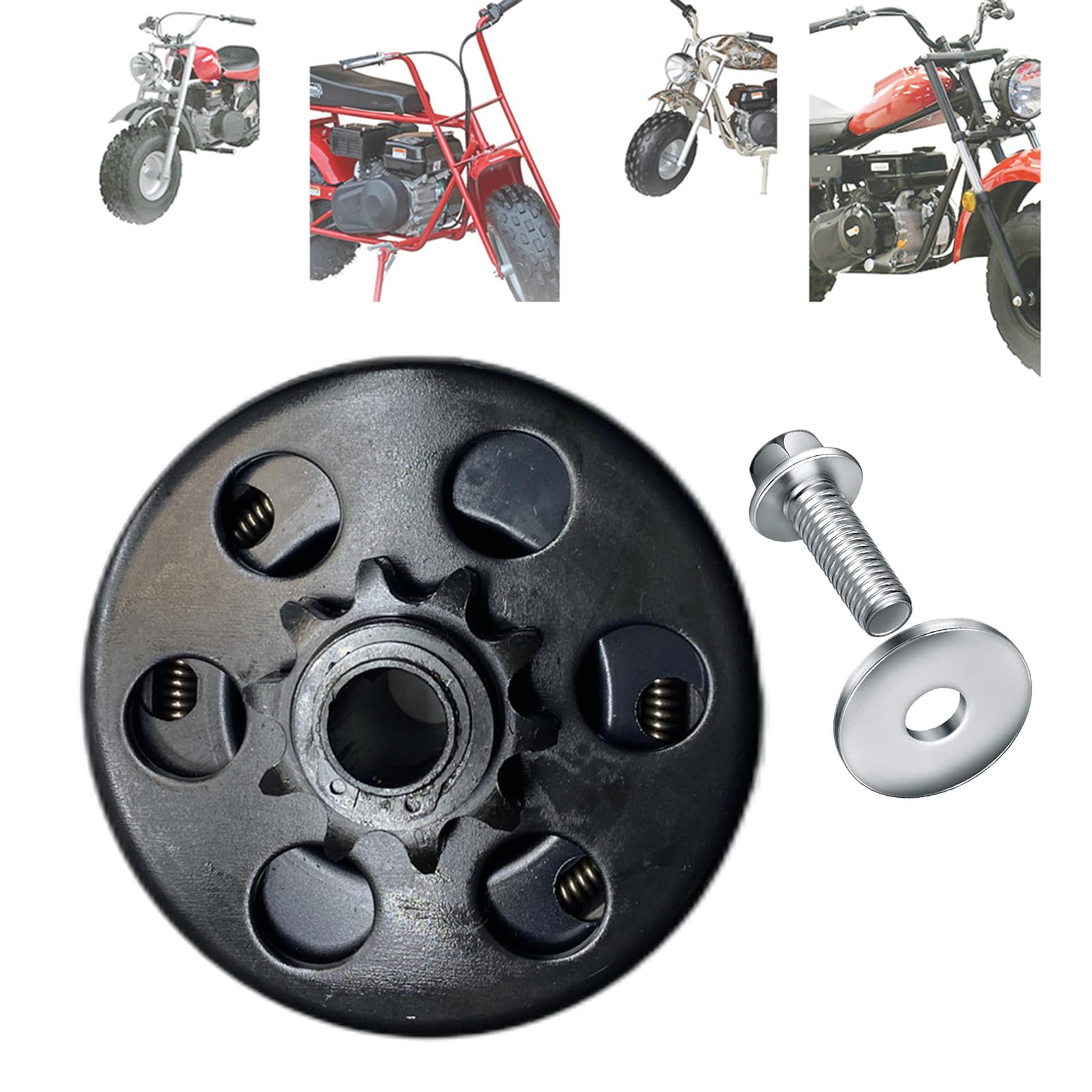 QYMOTO 16MM Bore 10 Tooth Clutch 10T Fit for Coleman CT200U-A CT200U-ex Axis 200 Centrifugal Mini Bike Clutch (NOT fit 3/4 or 5/8 Bore Shaft CT200U New Status) -Like New