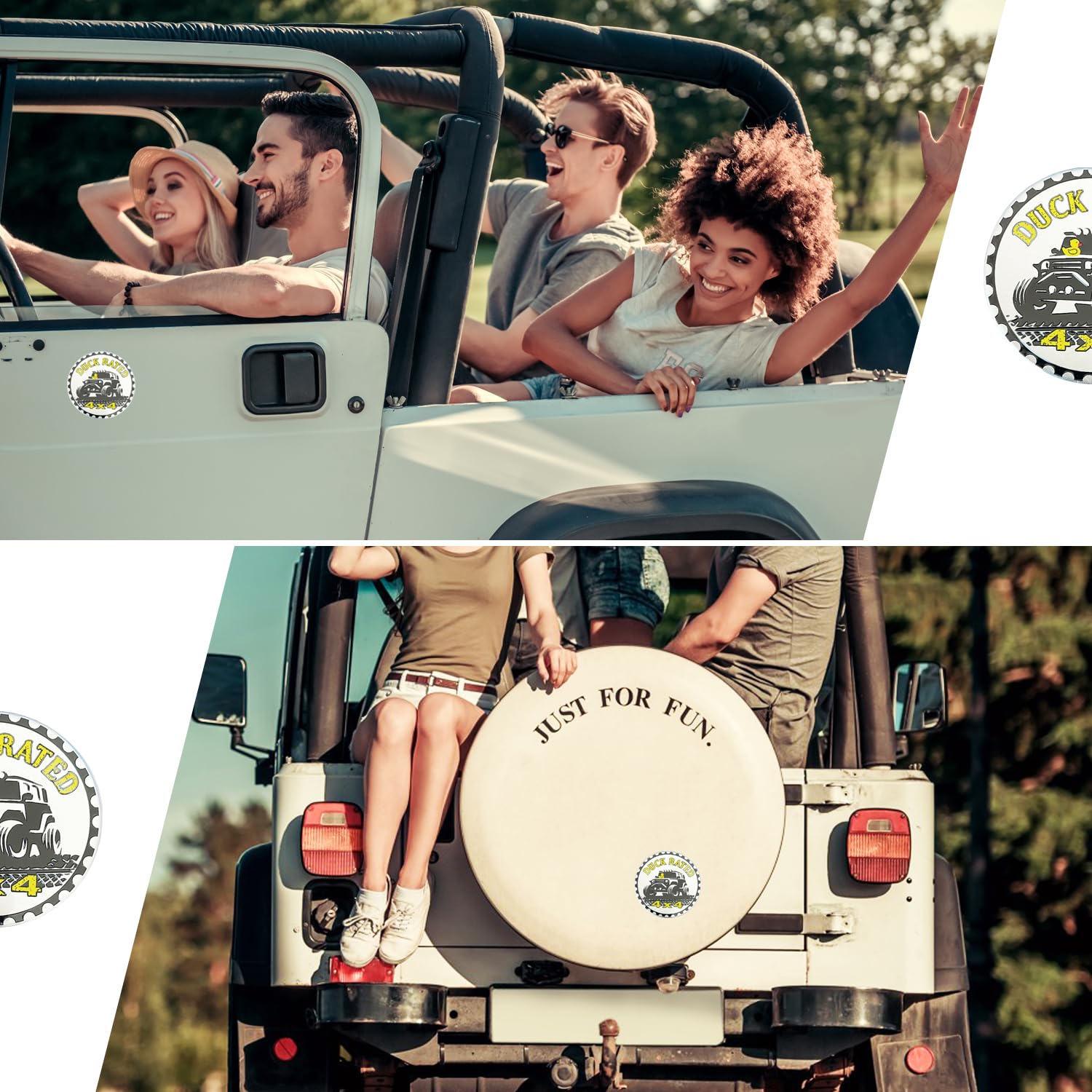 2 Pcs Duck Badge Rated Car Emblem, 4 X 4 Metal Automotive Badge, 3D Round Metal Car Badges Emblems, Car Badge Decals Stickers Co